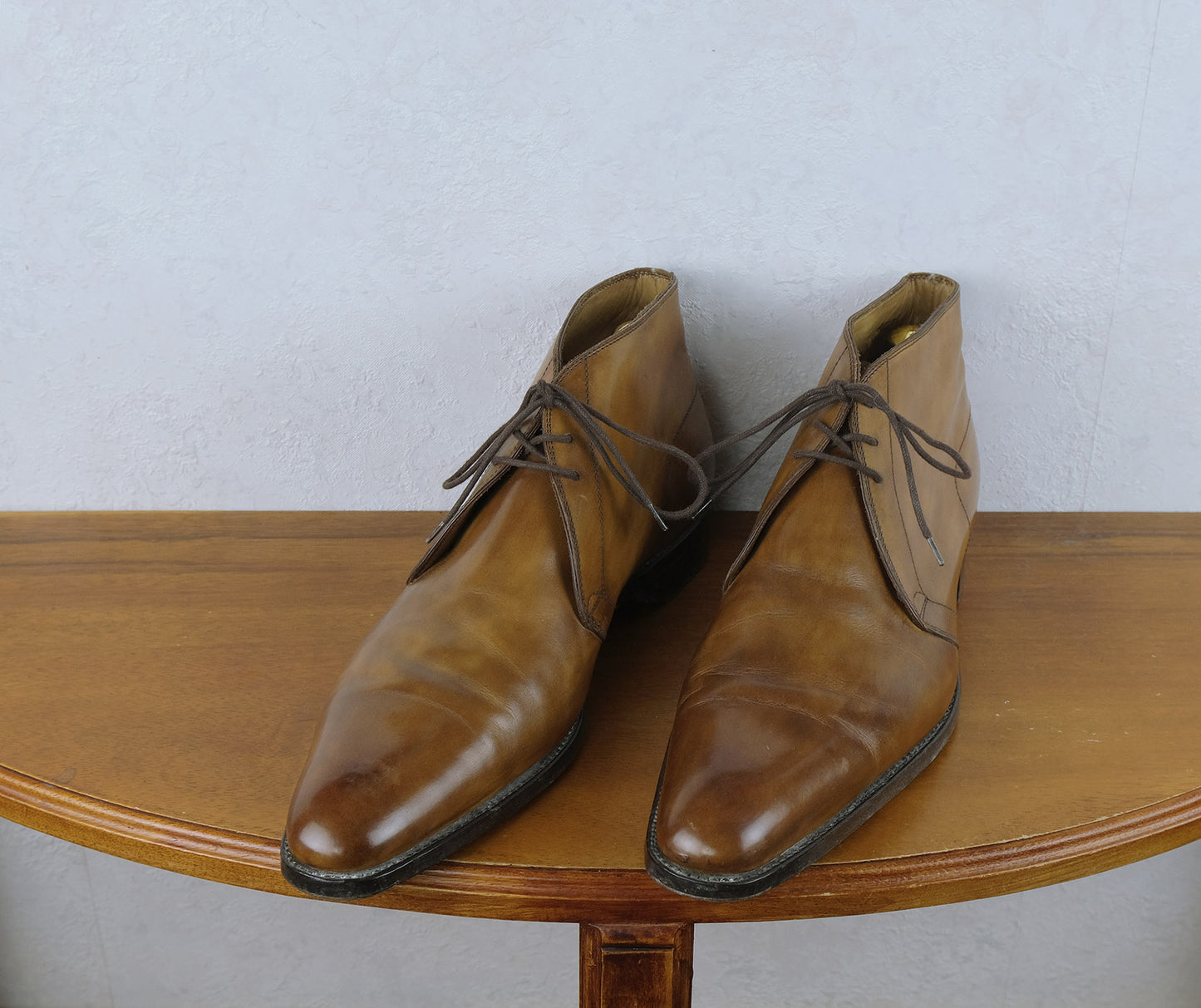 Altan Bottier, ruskeat varsikengät, koko 43, chukka-malli, patinoitu