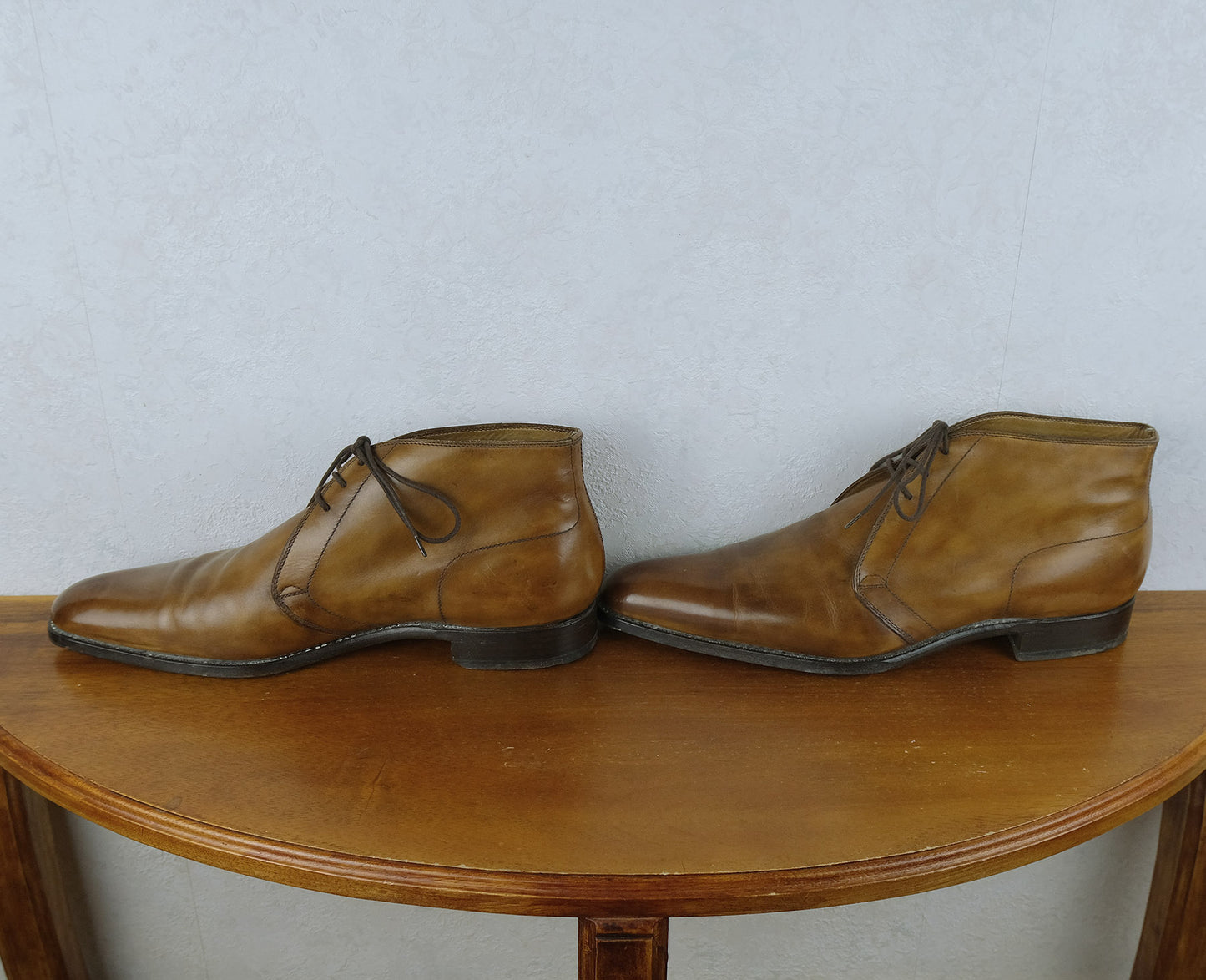 Altan Bottier, ruskeat varsikengät, koko 43, chukka-malli, patinoitu