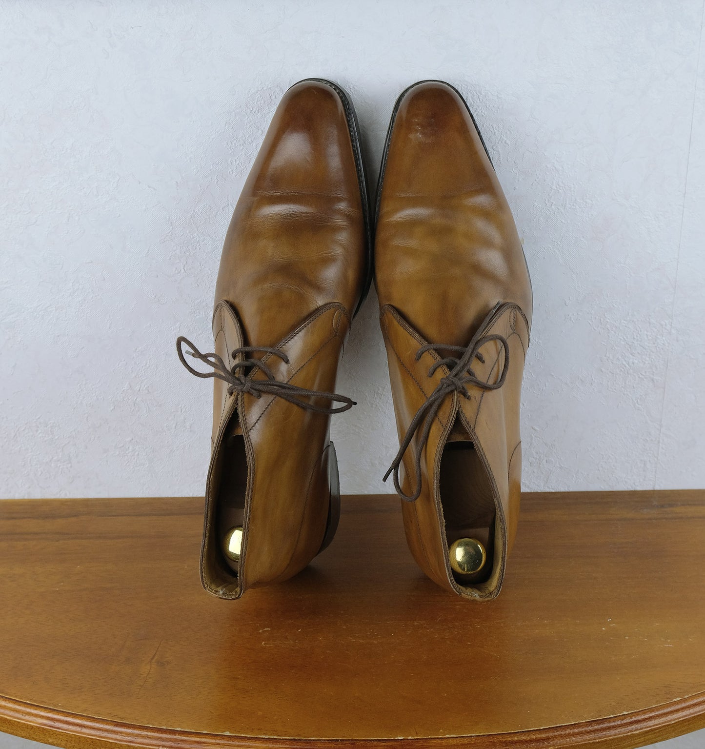 Altan Bottier, ruskeat varsikengät, koko 43, chukka-malli, patinoitu