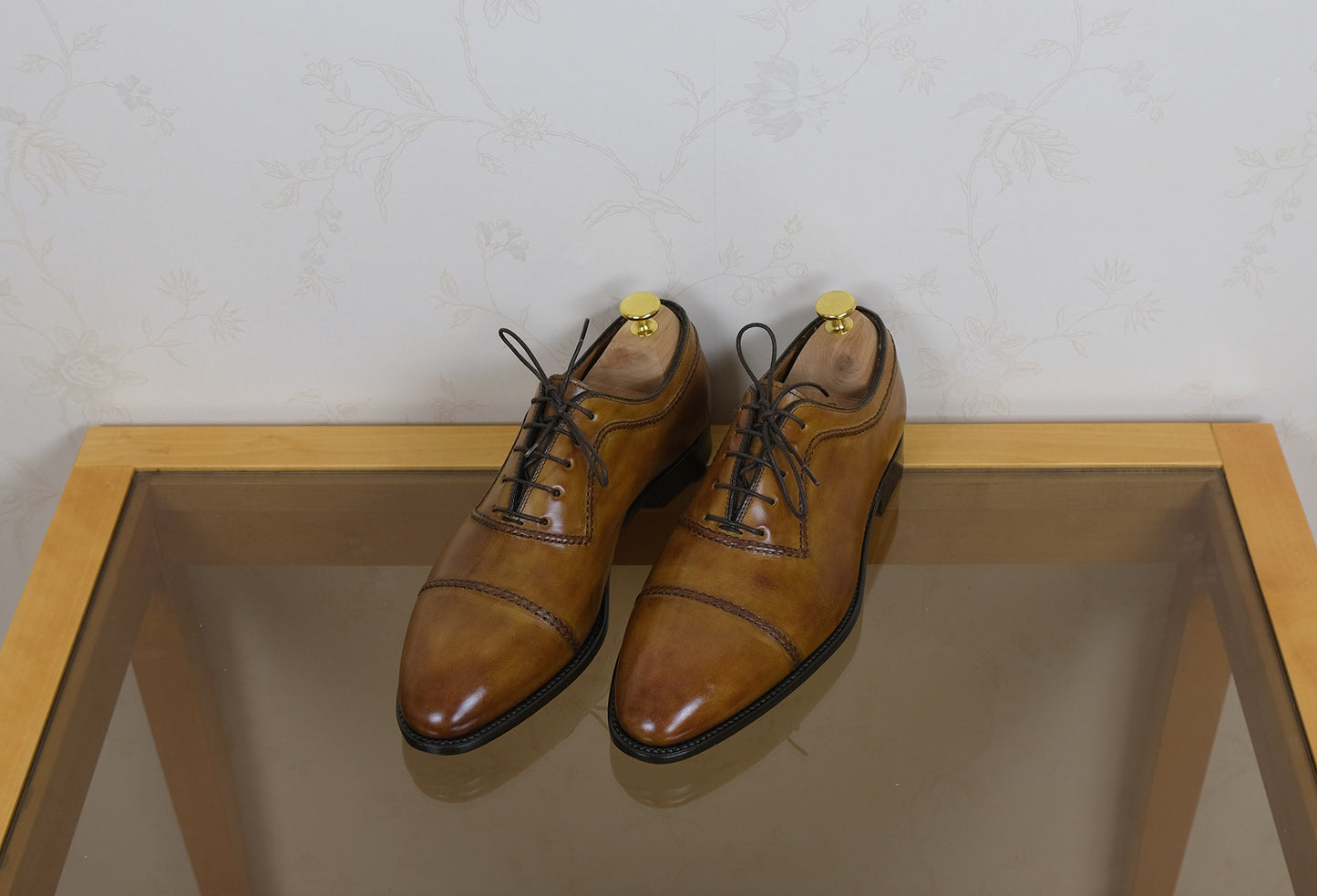 Bontoni, brown leather shoes, size 8UK, hand made in Italy