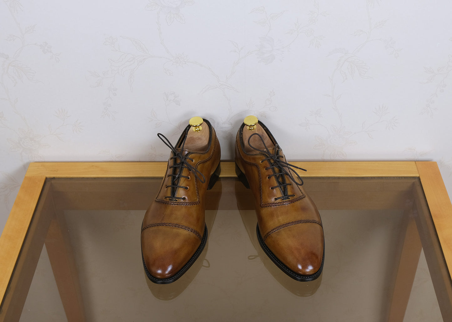 Bontoni, brown leather shoes, size 8UK, hand made in Italy