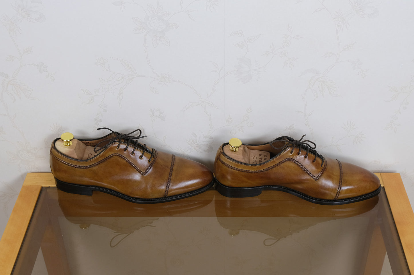 Bontoni, brown leather shoes, size 8UK, hand made in Italy