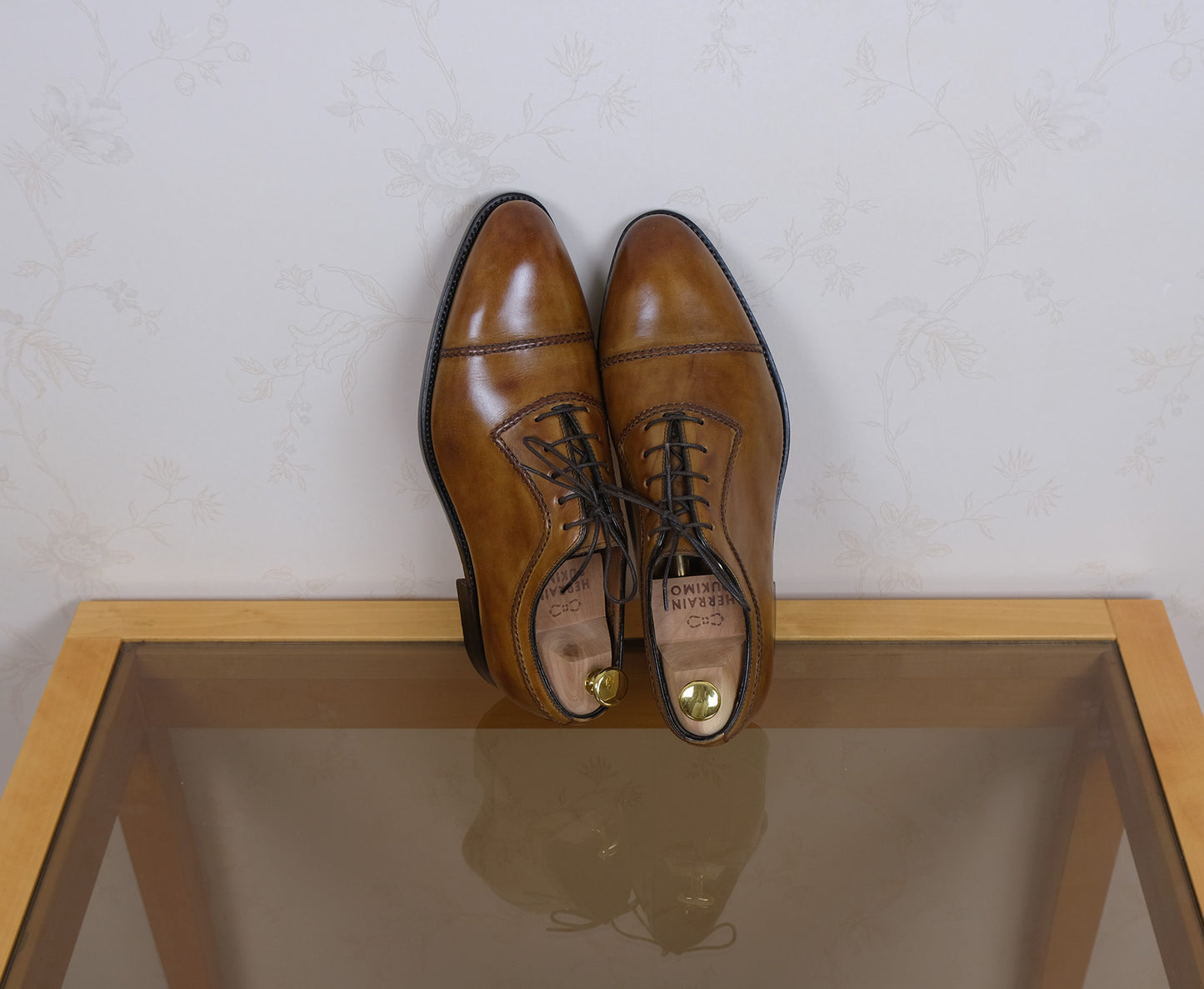 Bontoni, brown leather shoes, size 8UK, hand made in Italy