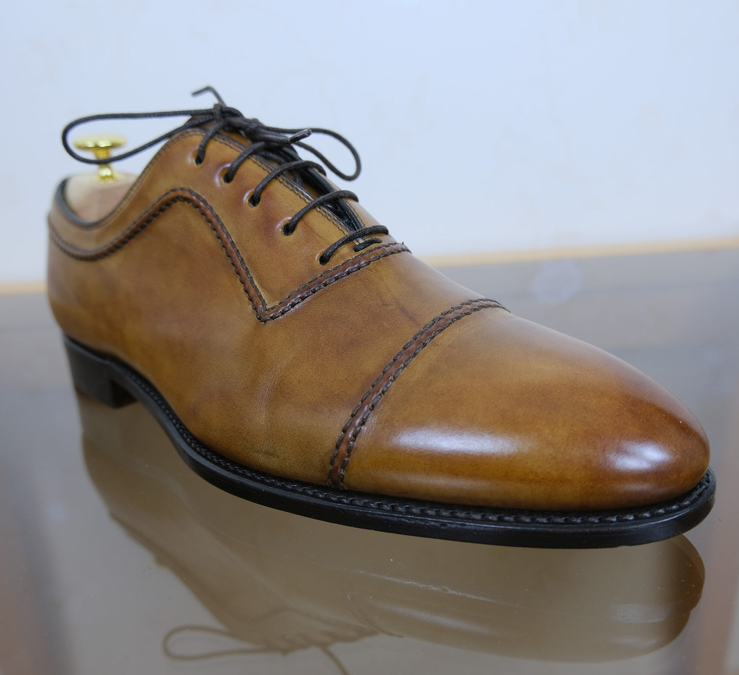 Bontoni, brown leather shoes, size 8UK, hand made in Italy