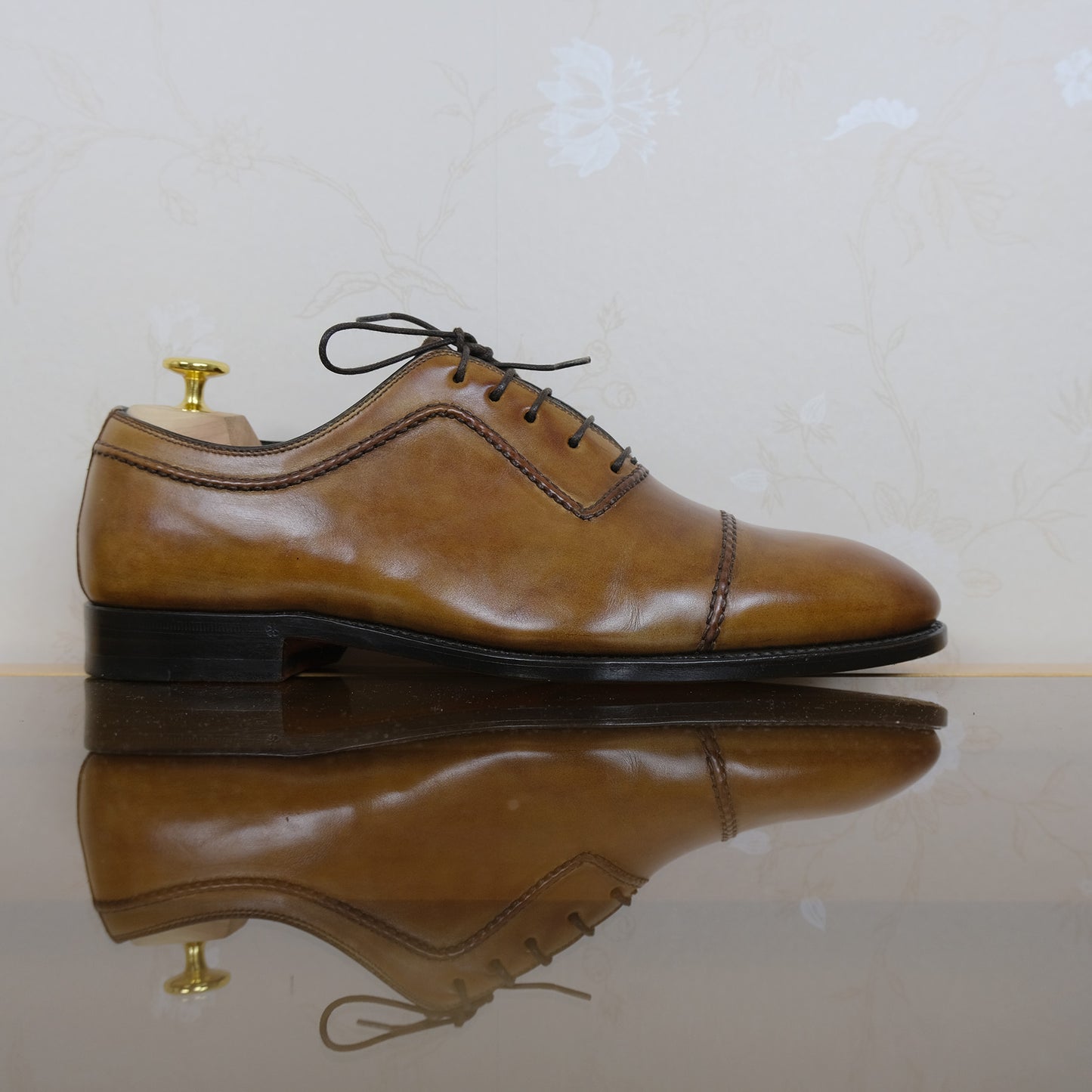 Bontoni, brown leather shoes, size 8UK, hand made in Italy