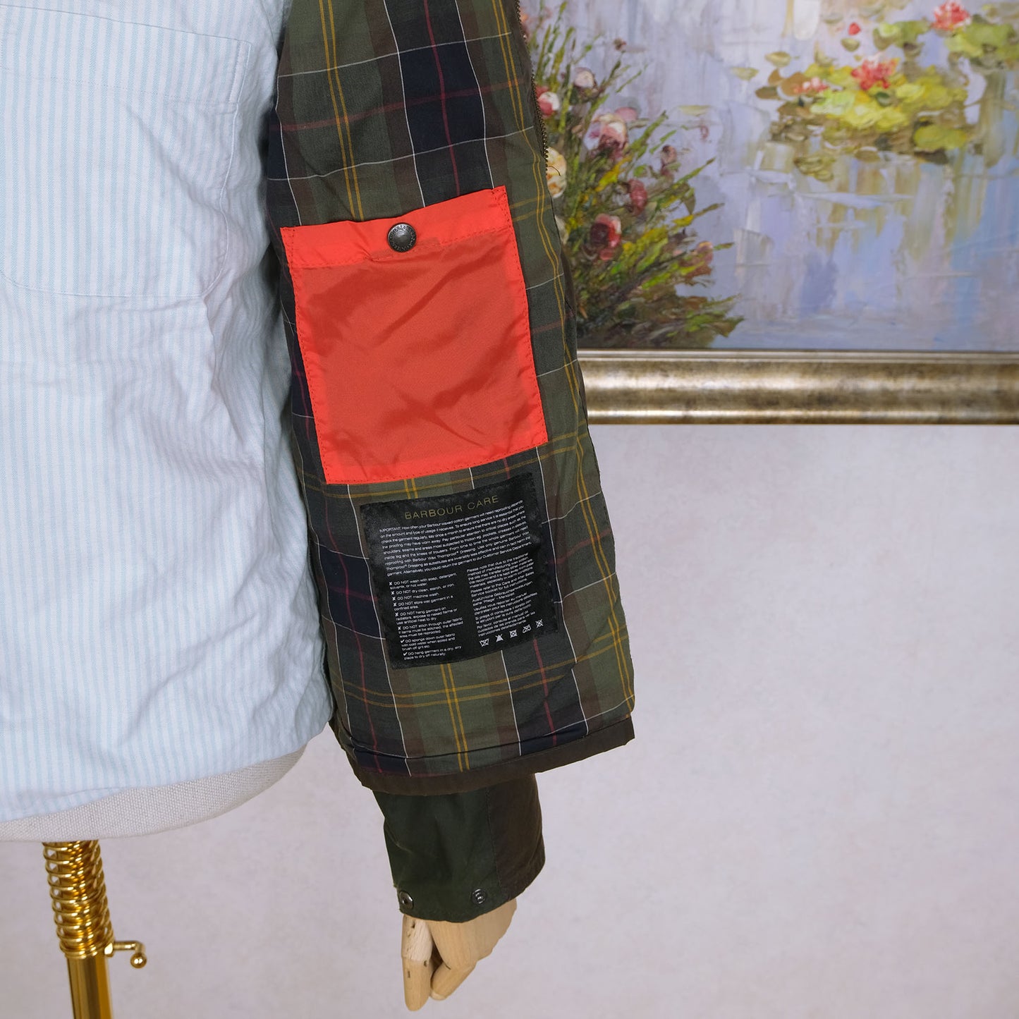 Barbour, vihreä vahakangastakki, koko S, International