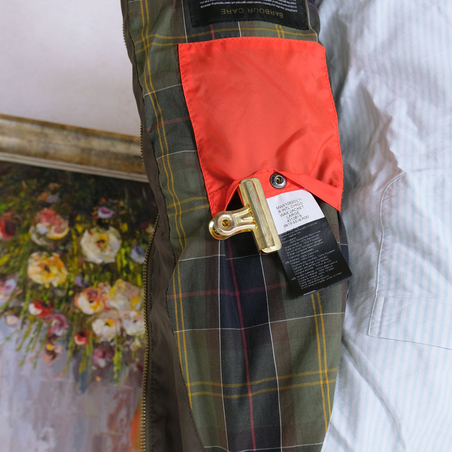 Barbour, vihreä vahakangastakki, koko S, International