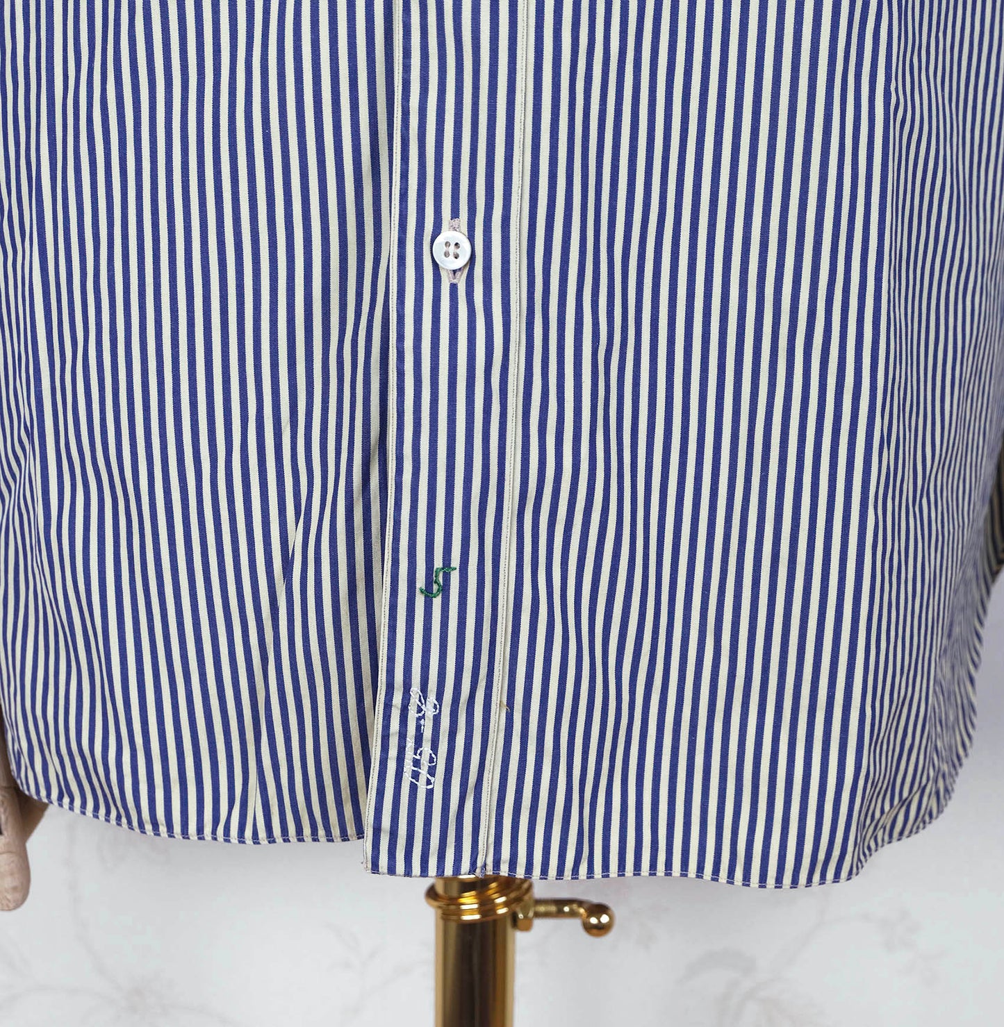 Bijan, blue stripe collar shirt, size 41, RRP 1598 e