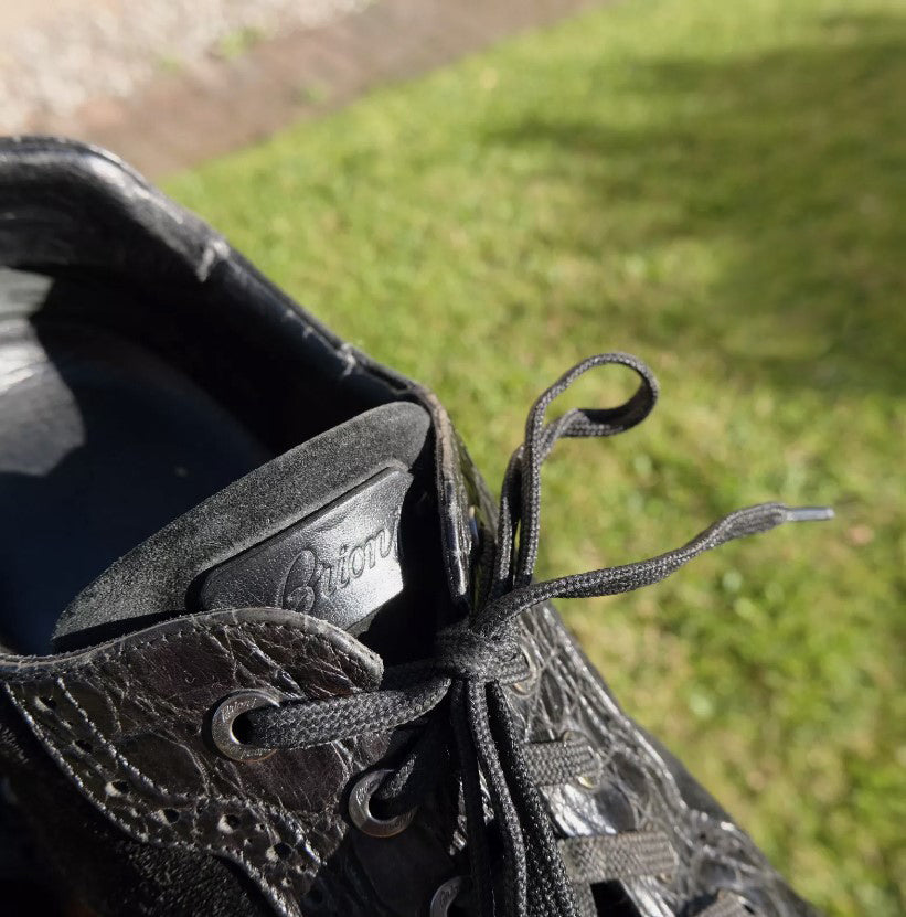 Brioni, black sneakers, crocodile leather, size 10UK, rare model