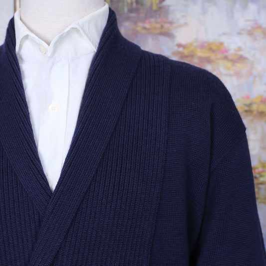 Busnel, navy blue cardigan, size XXL, jersey wool