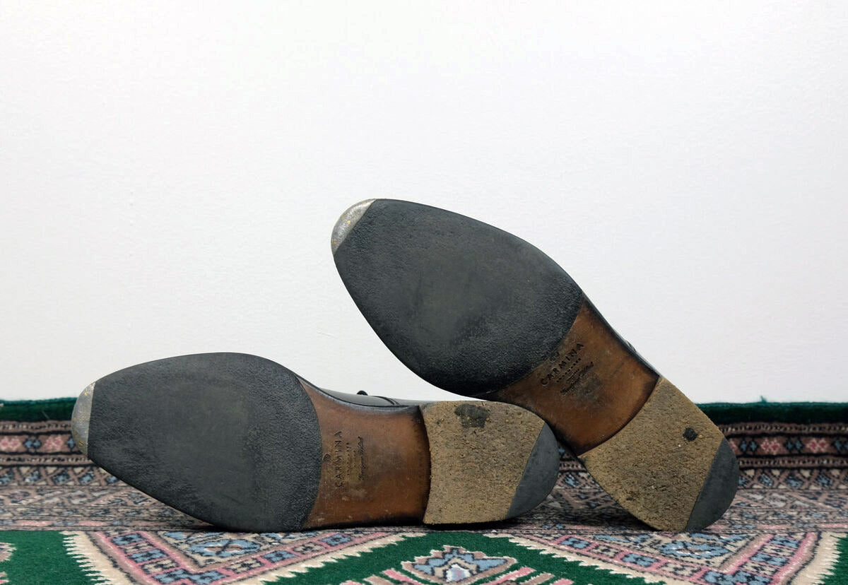 Carmina, black oxford shoes, shell cordovan, size 8UK, RRP 775 e