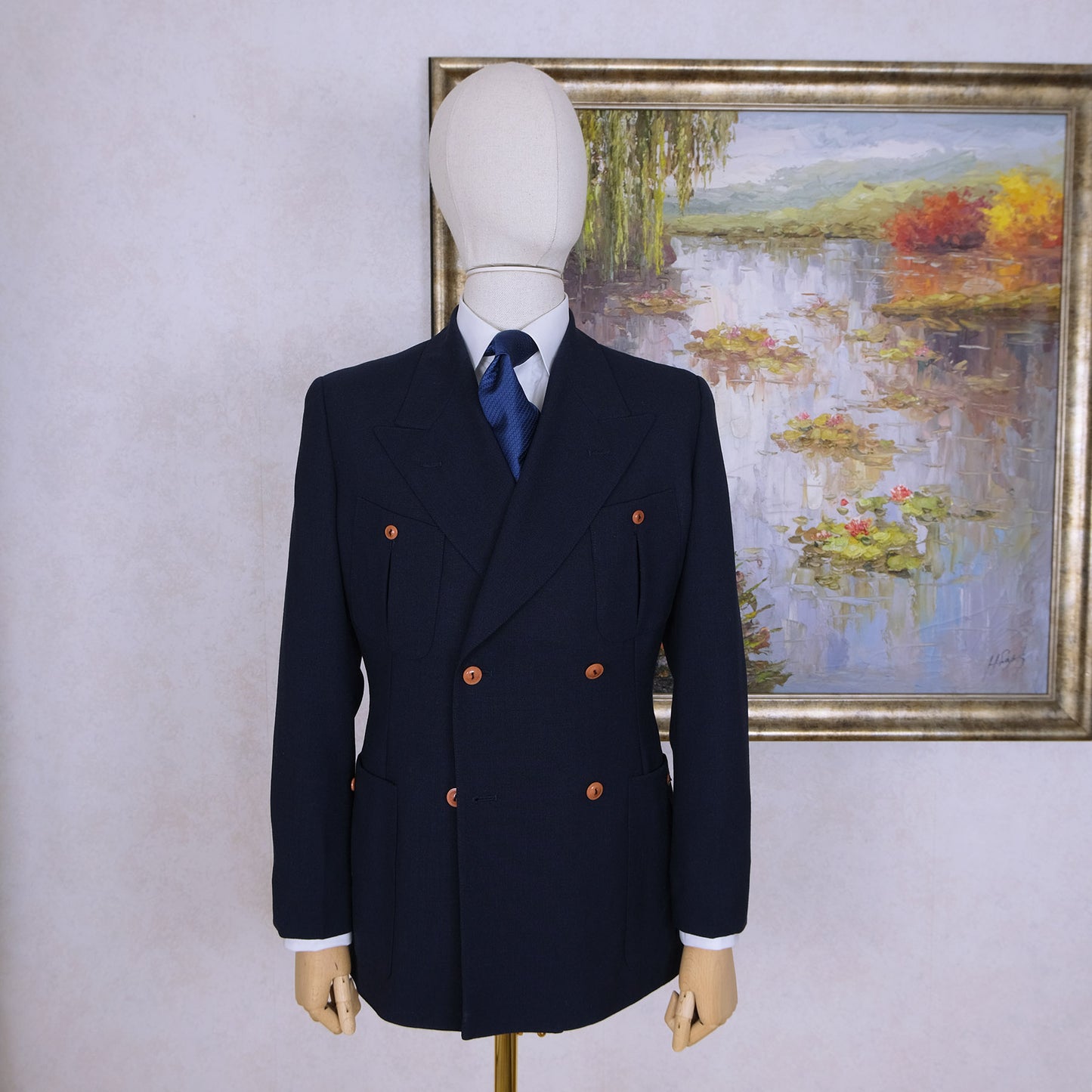 Simon James Cathcart, brown repro leather jacket, size M, goatskin