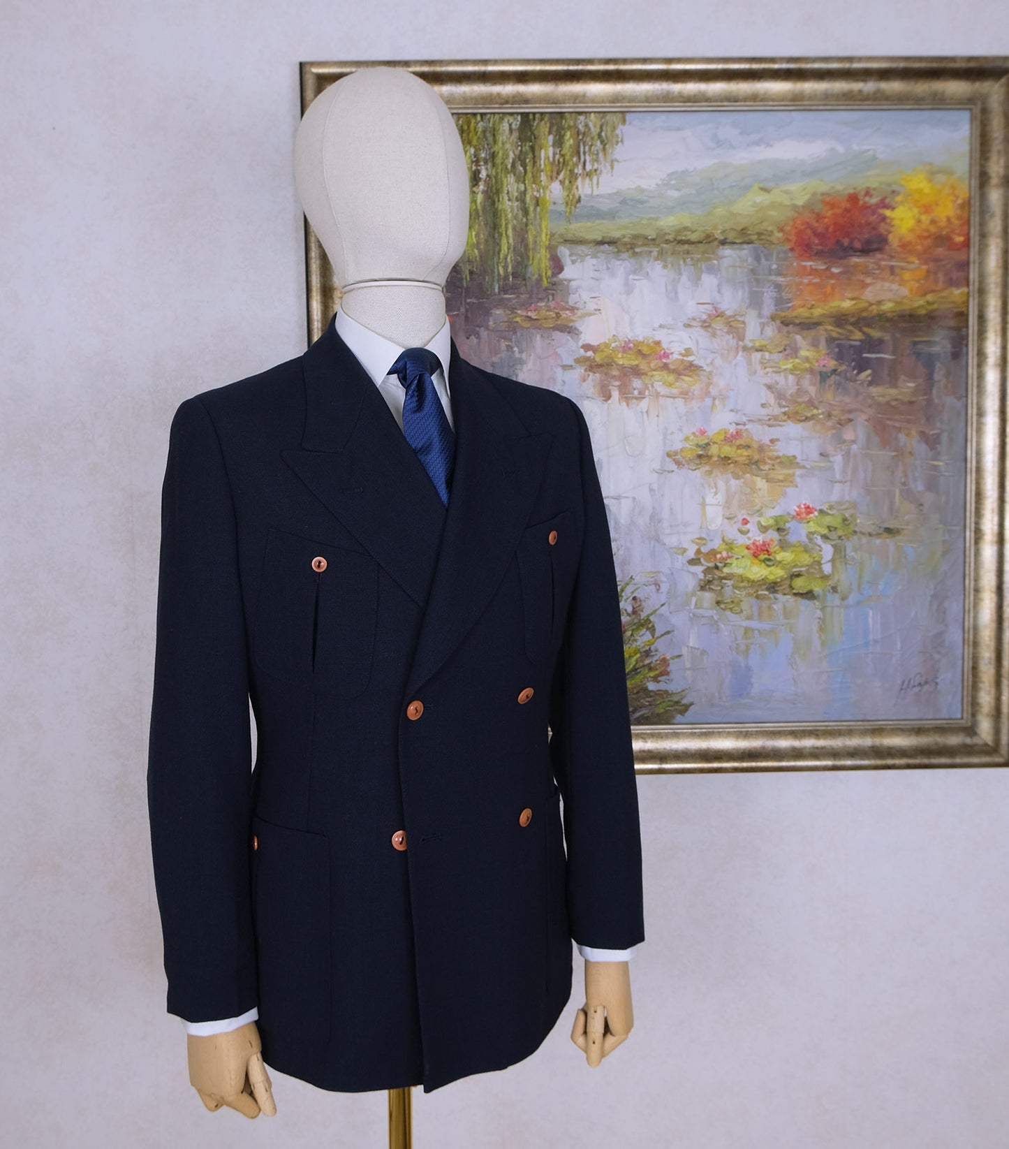 Simon James Cathcart, brown repro leather jacket, size M, goatskin