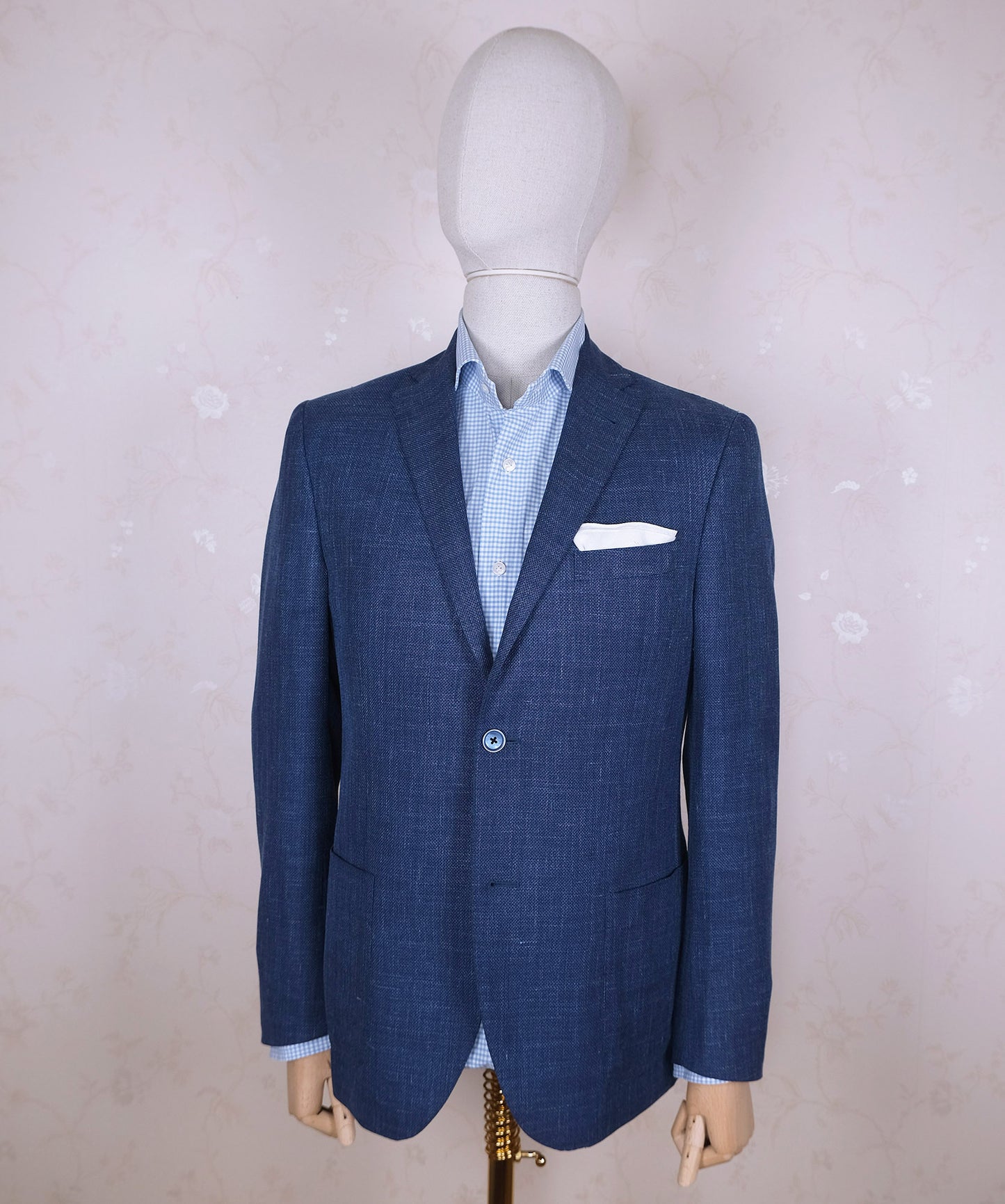 Corneliani, sininen irtotakki, koko 48 tai 50, ilmava, villa-silkki-pellava