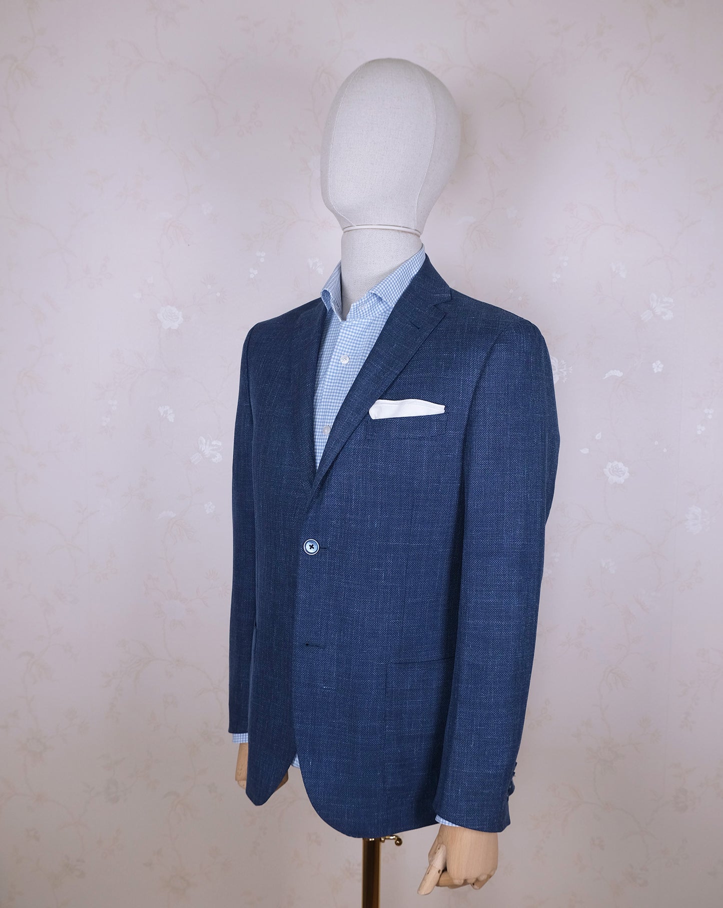 Corneliani, sininen irtotakki, koko 48 tai 50, ilmava, villa-silkki-pellava