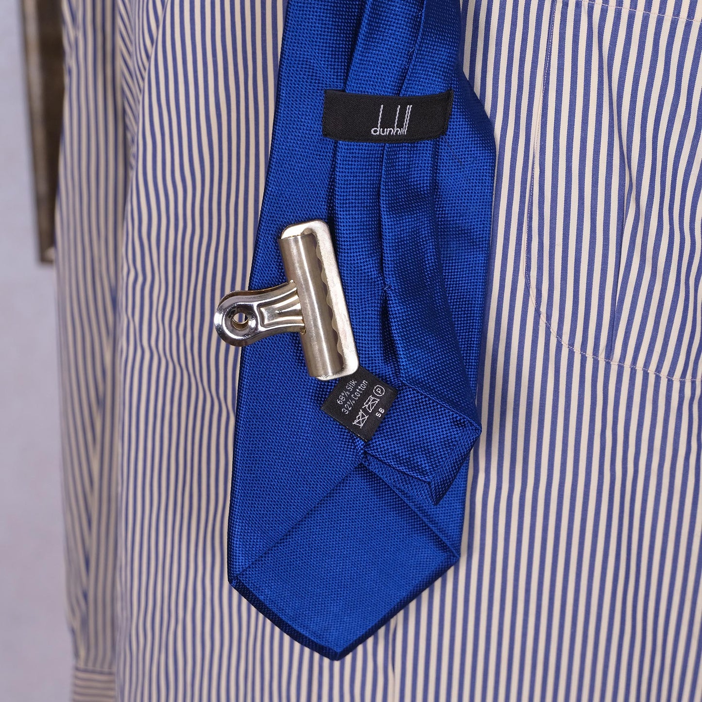 Dunhill, sininen upea solmio, silkki-puuvilla