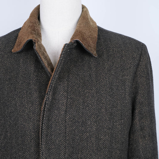 Gimo's, brown-black wool coat, size 50EU, warm shearling lining