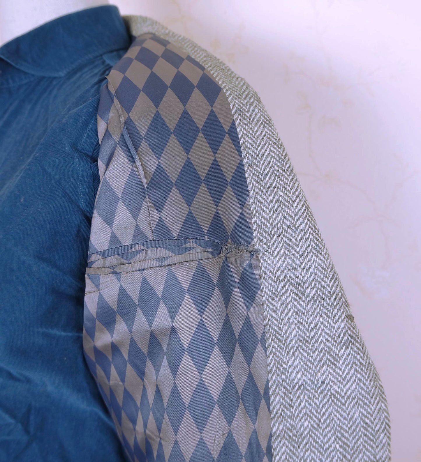 Lanvin, gray bespoke tweed jacket, size 38UK