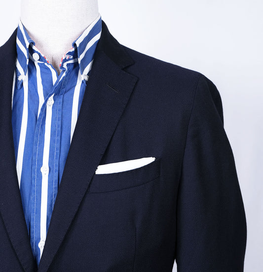 Hugo Boss, blue unstructured blazer, size 50EU