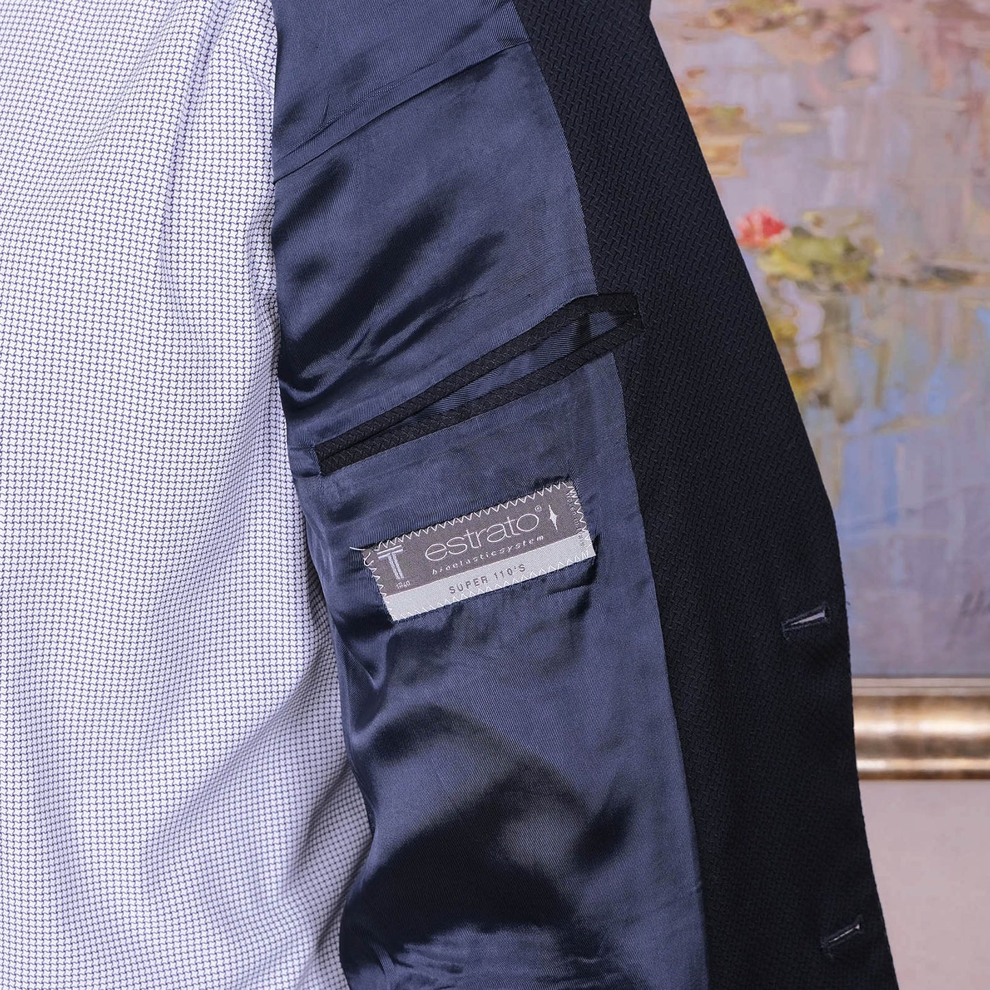 Jens Dahlström, blue blazer, size 50EU, custom made