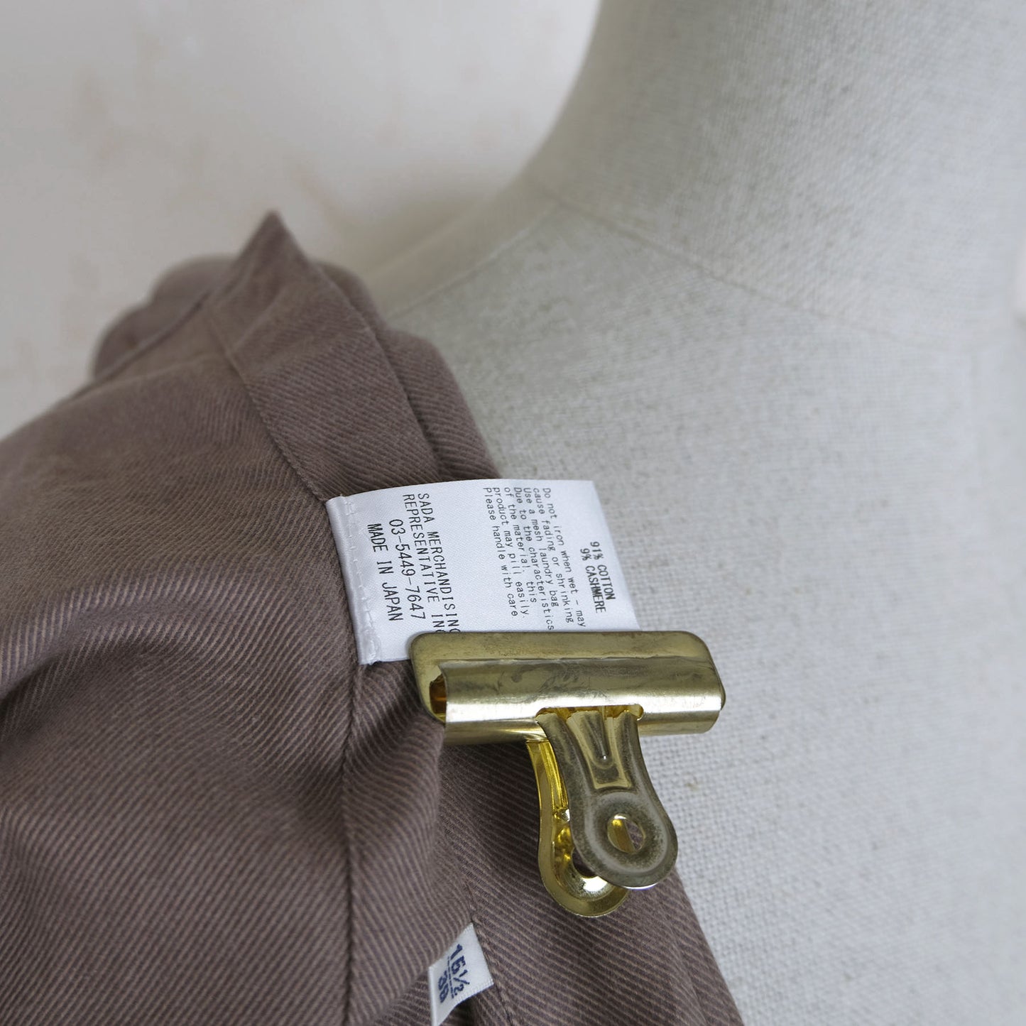 Kamakura, light flannel shirt, size M, cashmere cotton fabric