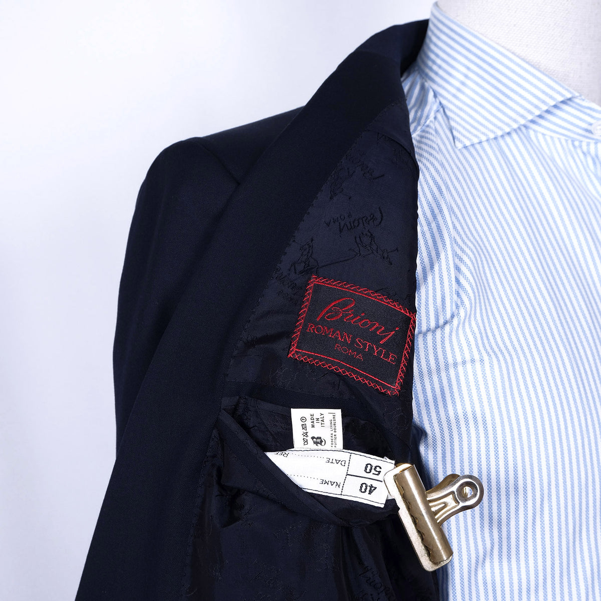 Brioni, blue blazer, size 50EU, metal buttons
