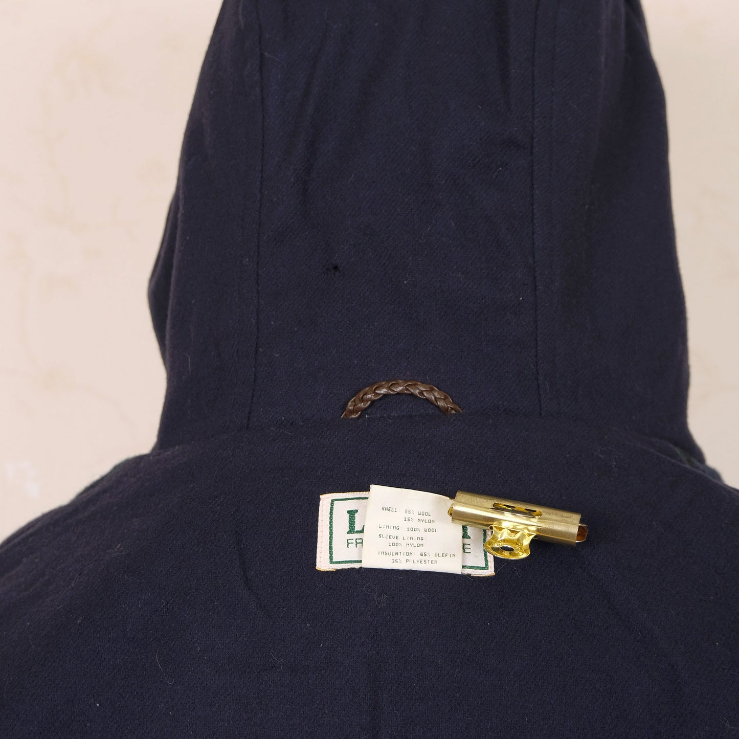 L.L. Bean, blue duffle coat, size XXL, thermal lining, made in the USA