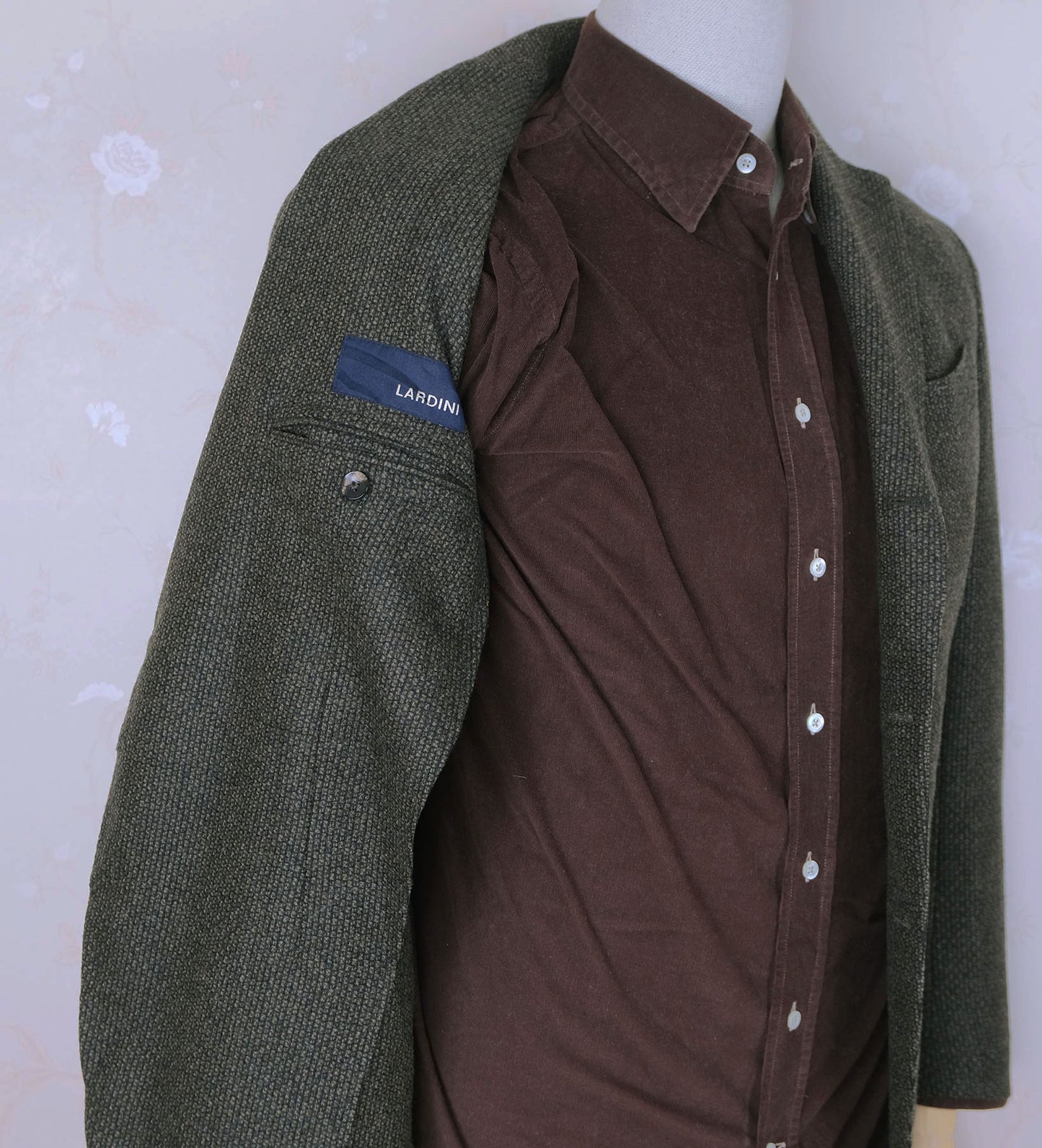 Lardini, vihreä irtotakki, koko 46, hoikka, rakenteeton ja kevyt