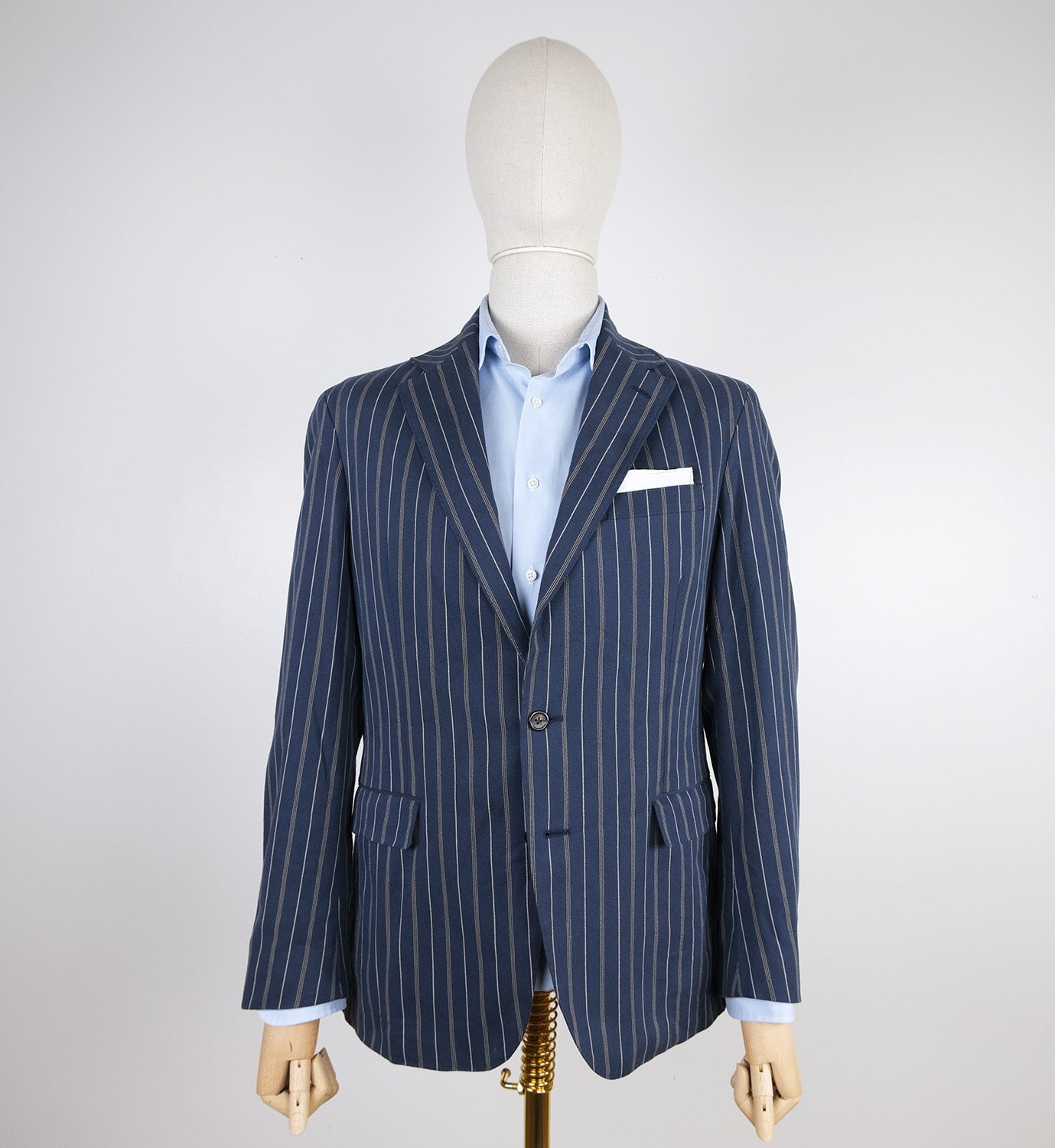 Polo Ralph Lauren, blue cotton stripe jacket, size 52EU, slim