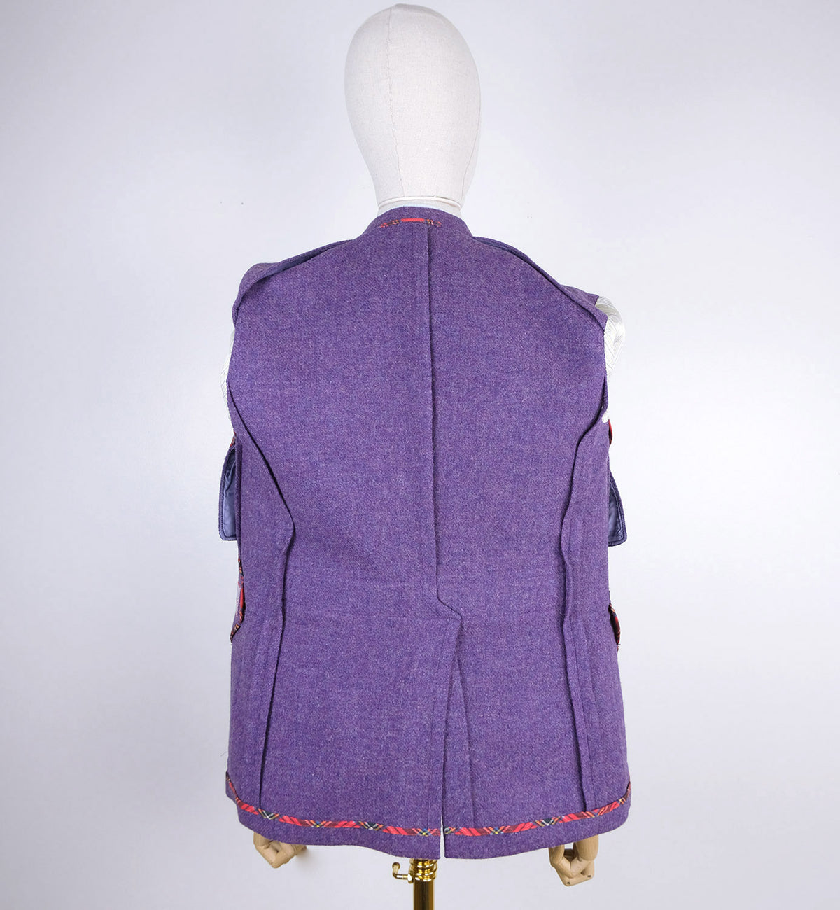 d'Avenza, hand made purple tweed jacket, size 48EU