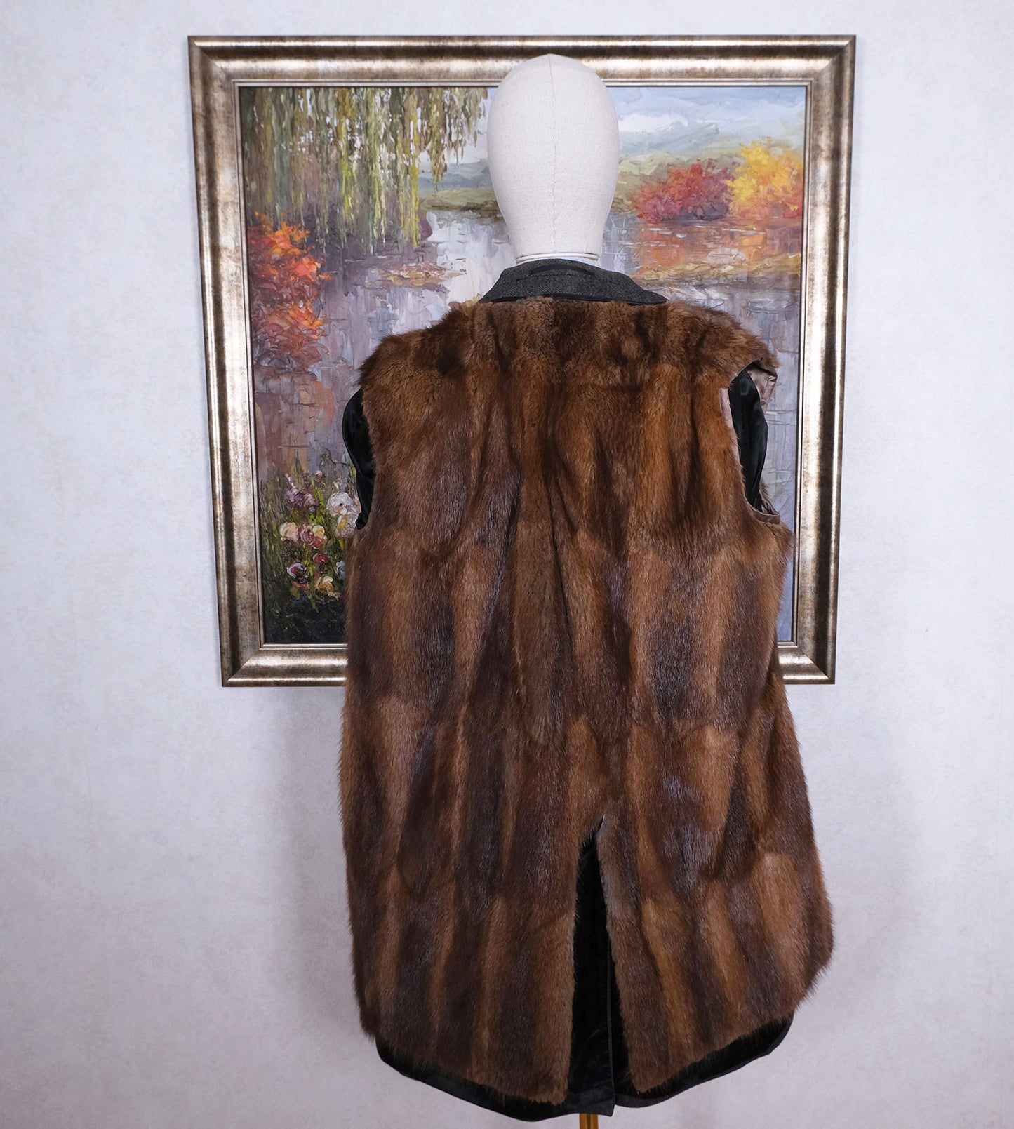 Odermark, gray wool coat, size 58, full fur lining