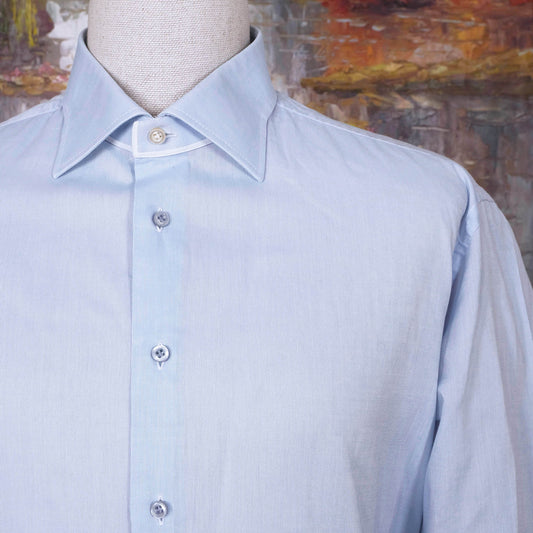 Pal Zileri, blue collar shirt, size 18, rare collar with piping