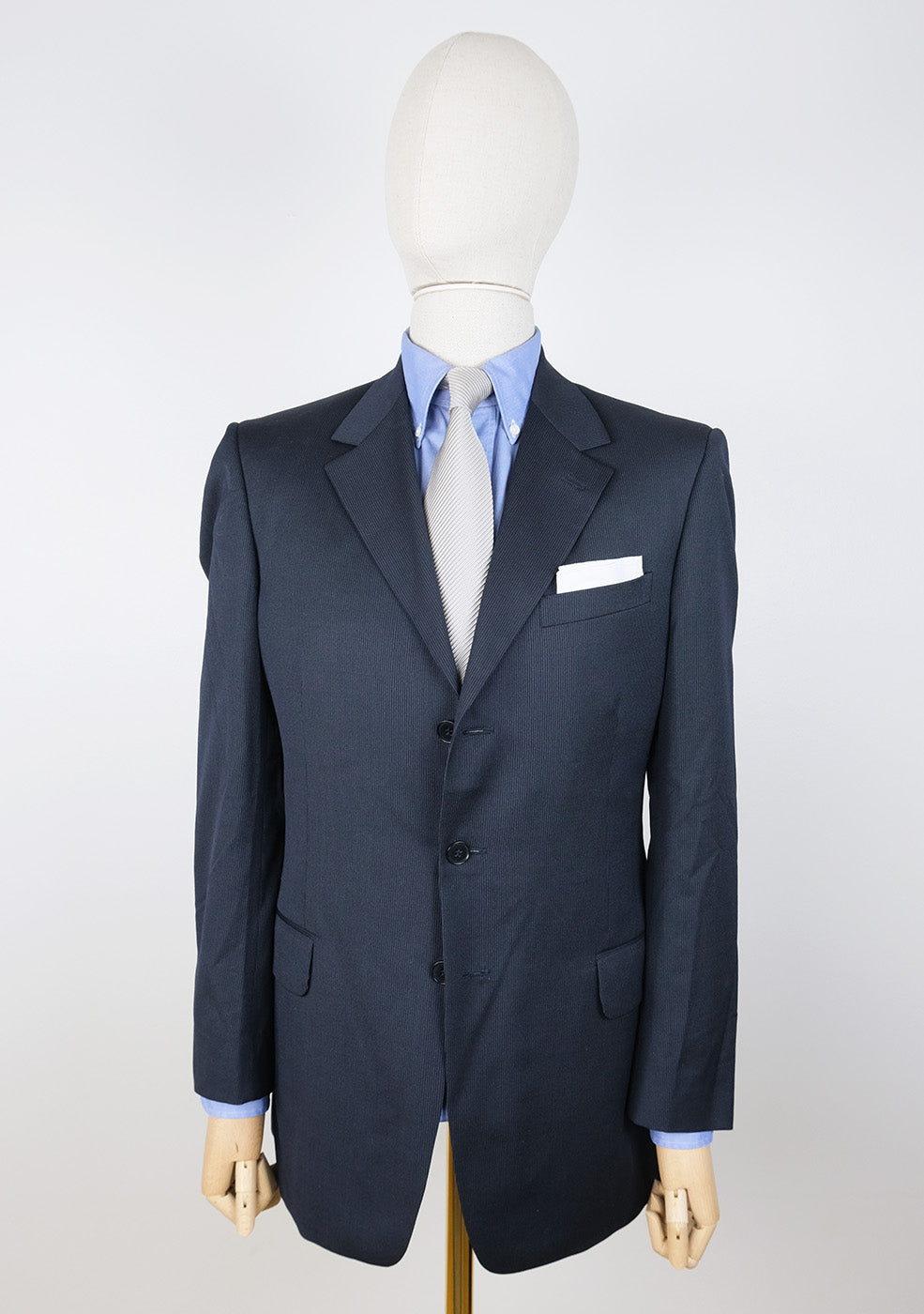 Paul Smith, navy pinstripe suit, size 50EU, slim, fancy lining
