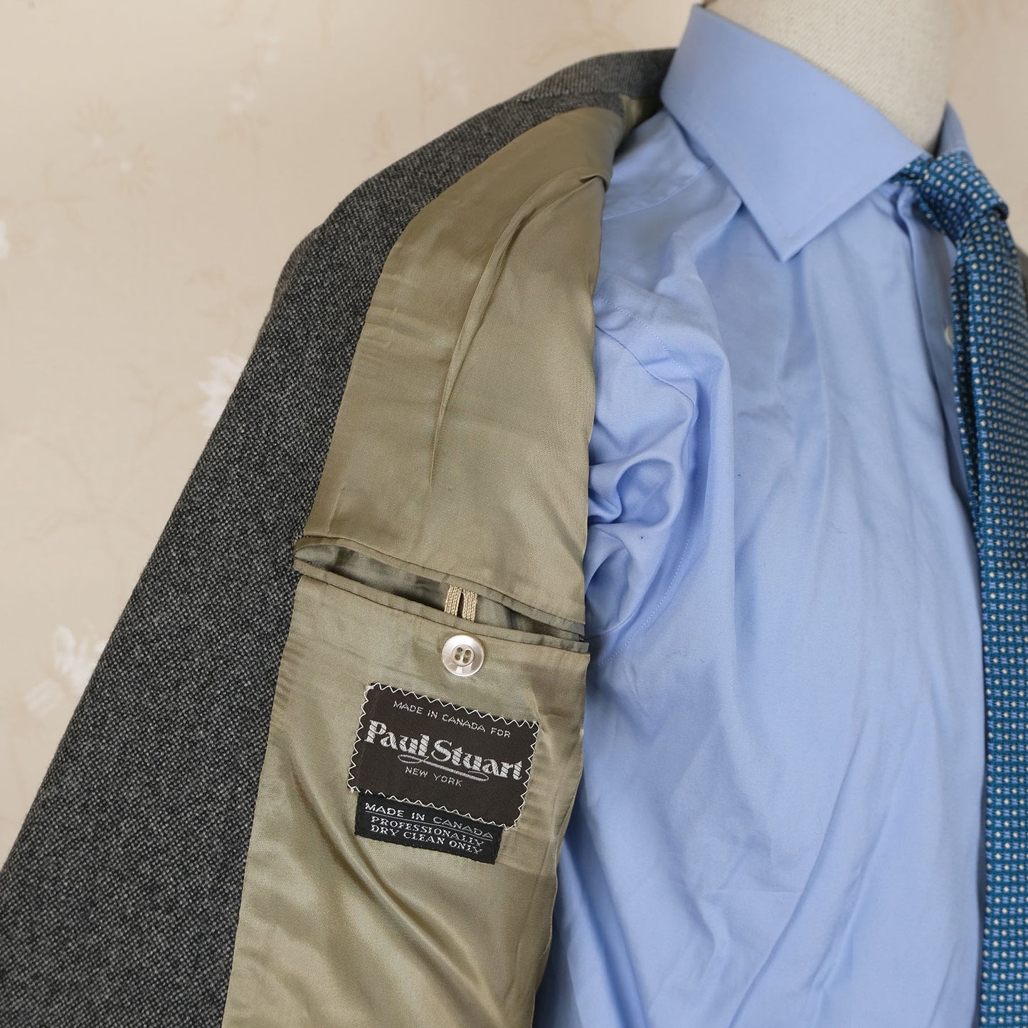 Paul Stuart, grey suit, size 38UK, handmade in Canada