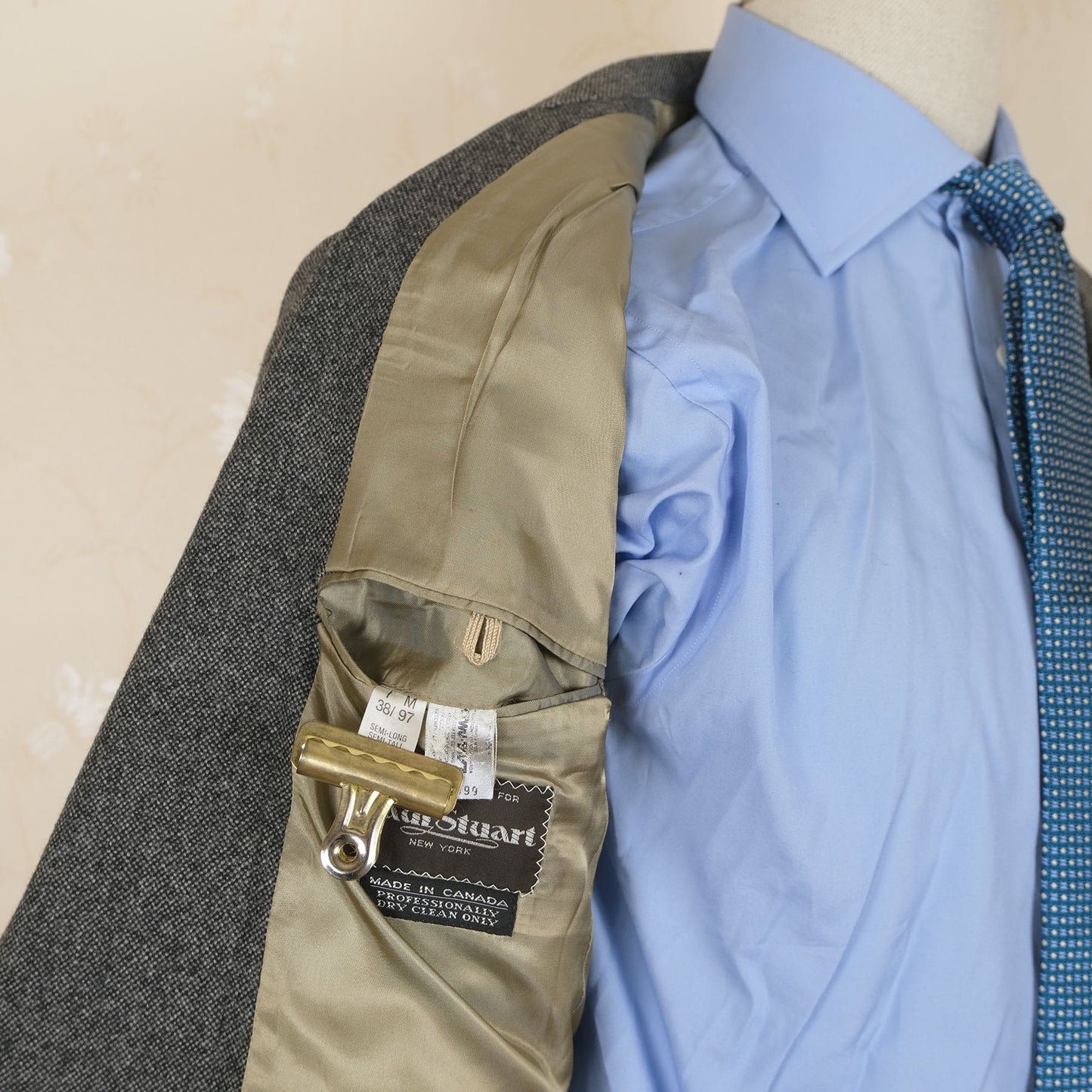 Paul Stuart, grey suit, size 38UK, handmade in Canada