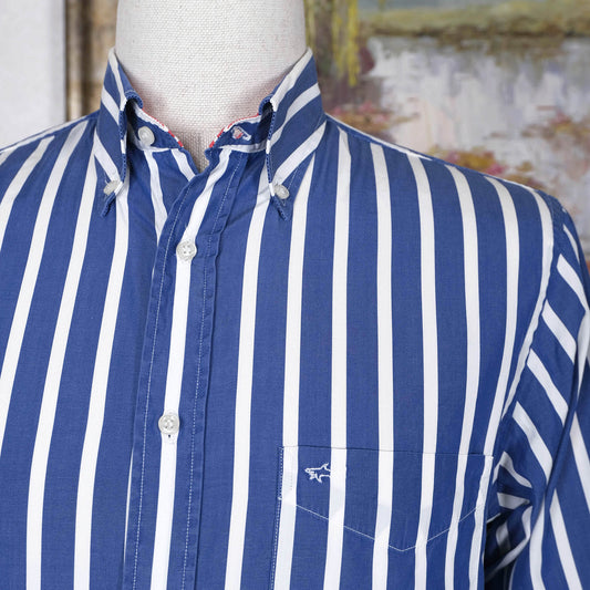 Paul and Shark, button-down shirt, size M, thick stripe pattern