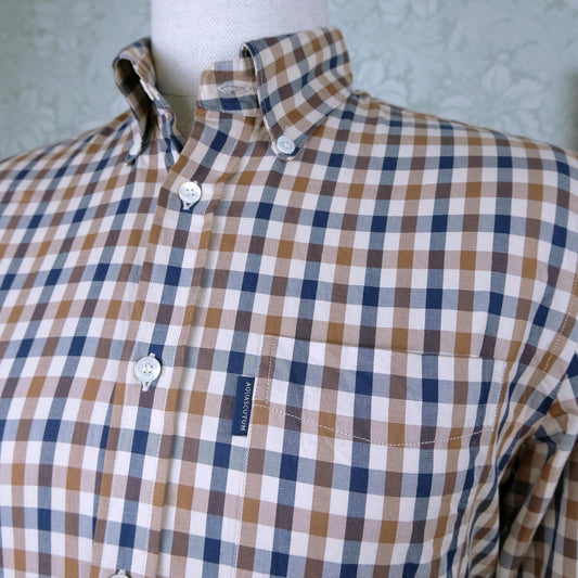 Aquascutum, kauluspaita, koko M, ruudukkokuvio