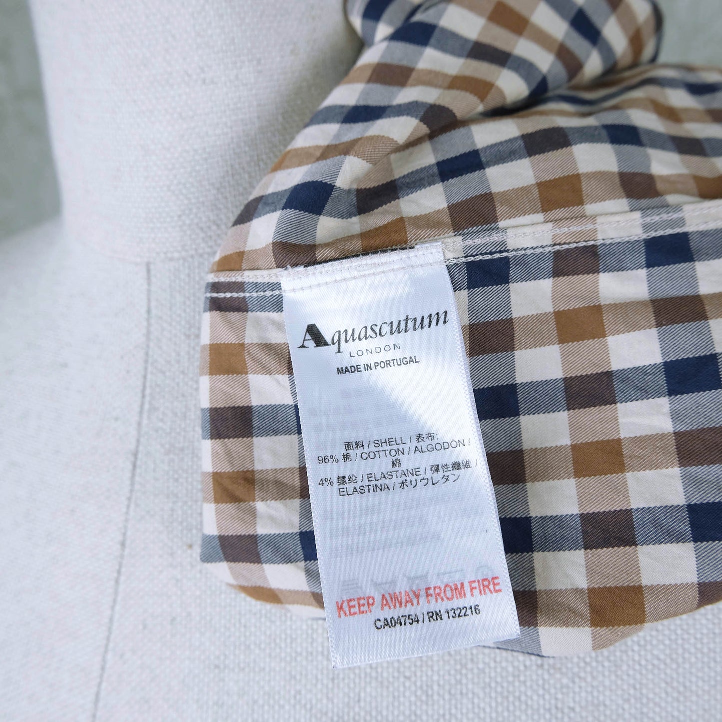 Aquascutum, check shirt, size M