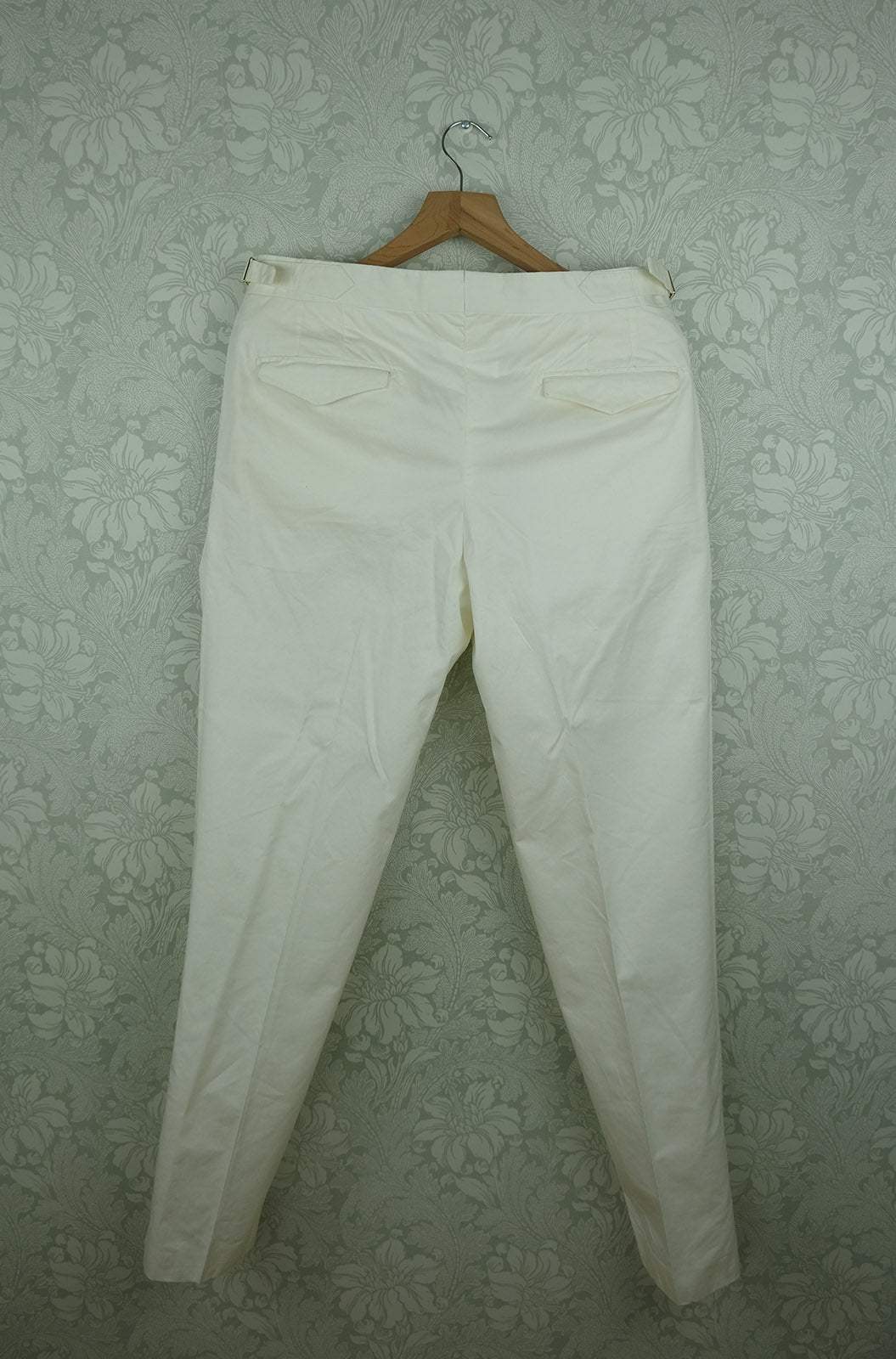 Briglia, cream cotton trousers, size 32'', slim, retail price 200 e