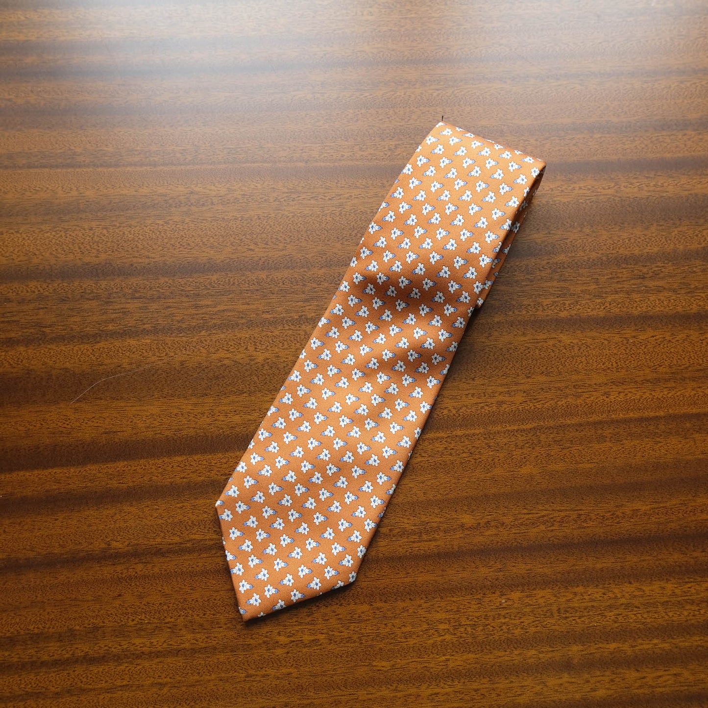 Hermès, blue-gray silk tie, made in France