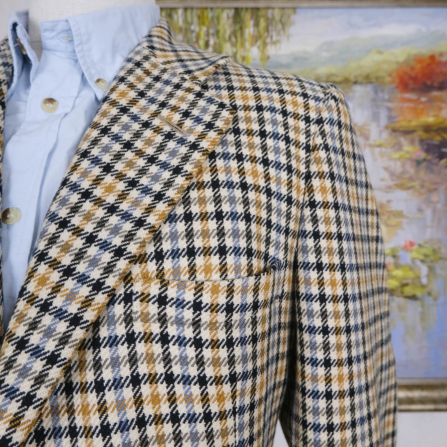 Chester Barrie, käsintehty vaalea irtotakki, koko 52, pitkä, tweed kashmir