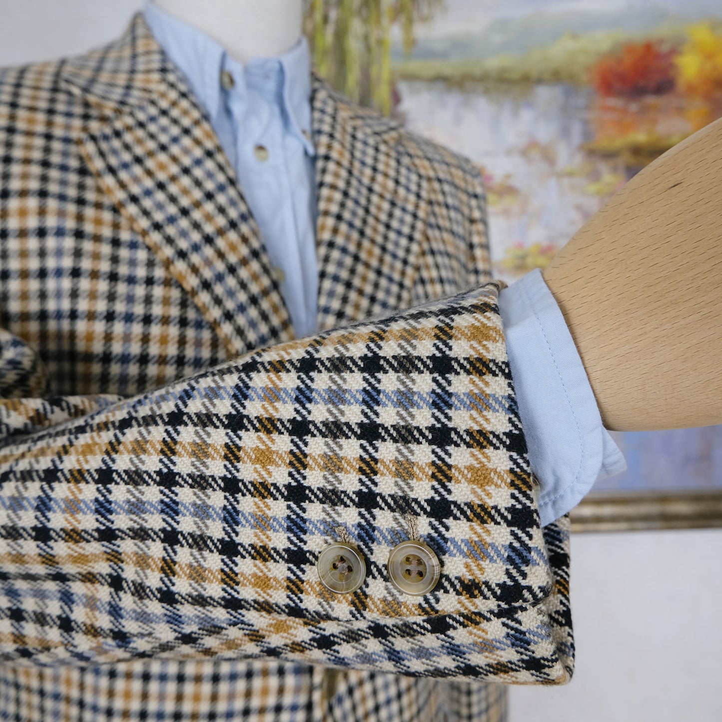 Chester Barrie, käsintehty vaalea irtotakki, koko 52, pitkä, tweed kashmir