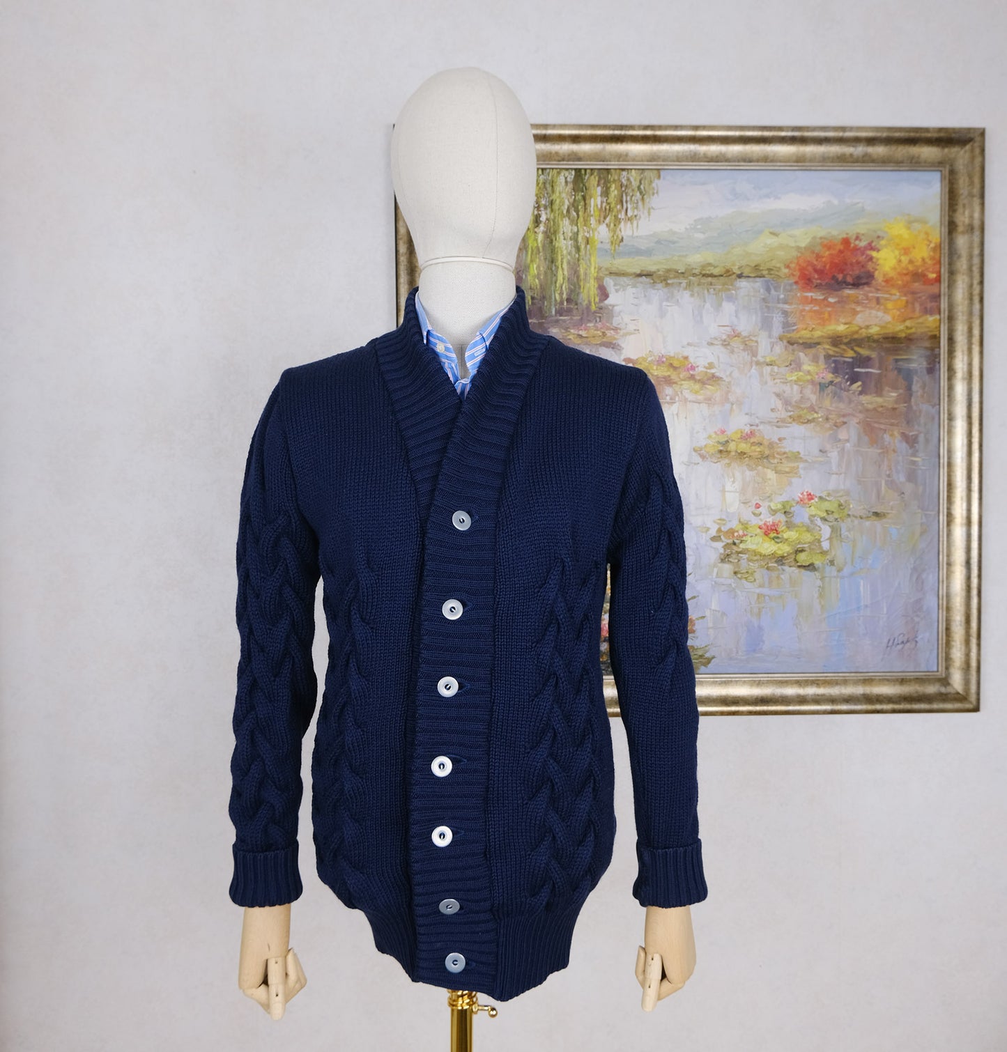 S.N.S. Herning, blue cardigan, size S, slim