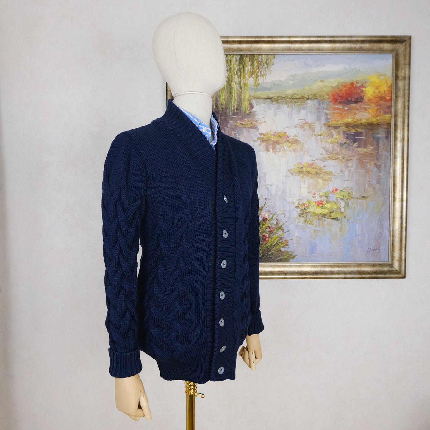 S.N.S. Herning, blue cardigan, size S, slim