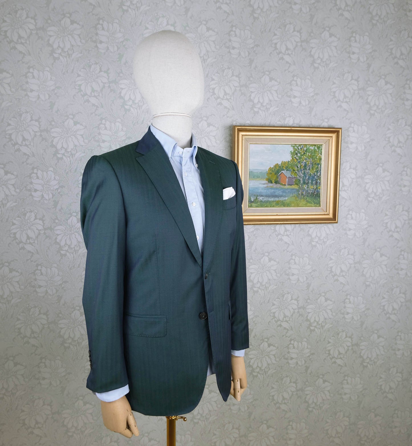 Polo Ralph Lauren, blue cotton stripe jacket, size 52EU, slim