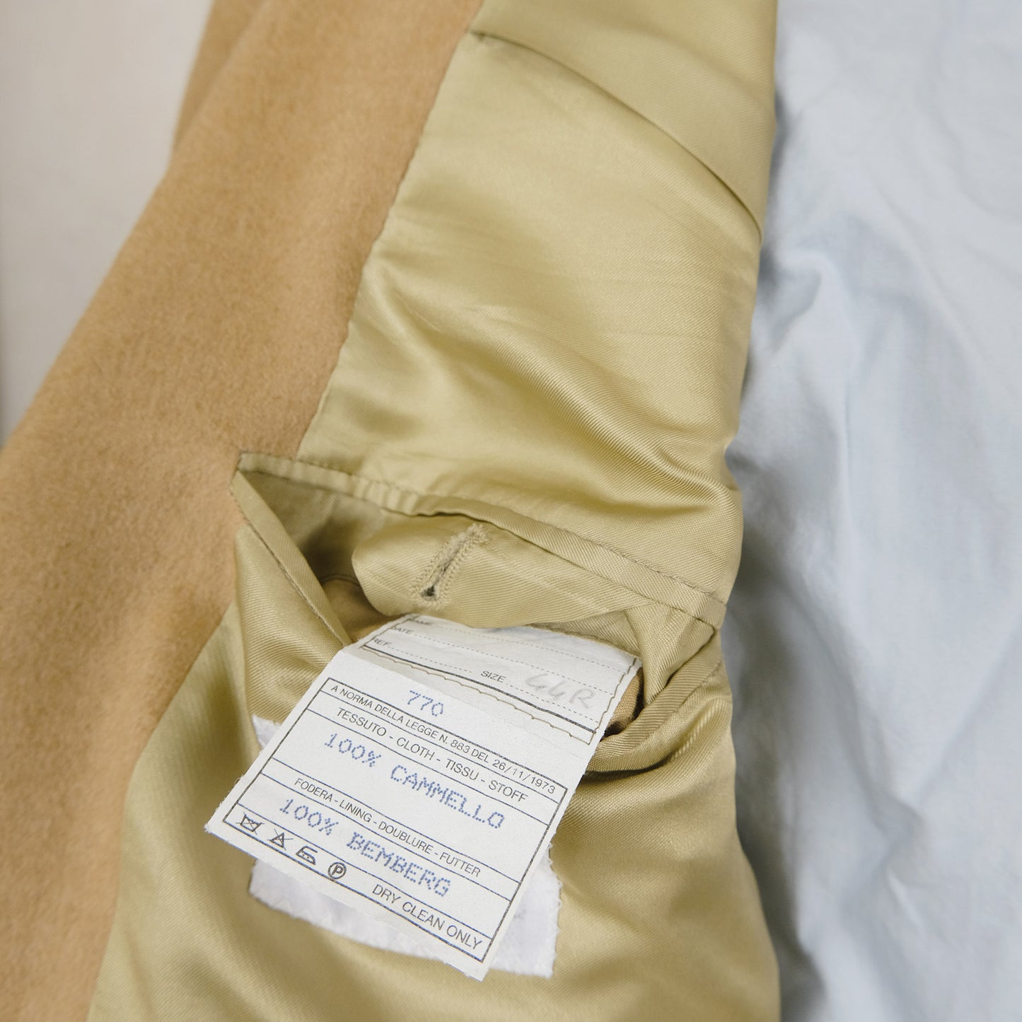 d'Avenza, brown hand made camelhair jacket, size 44UK