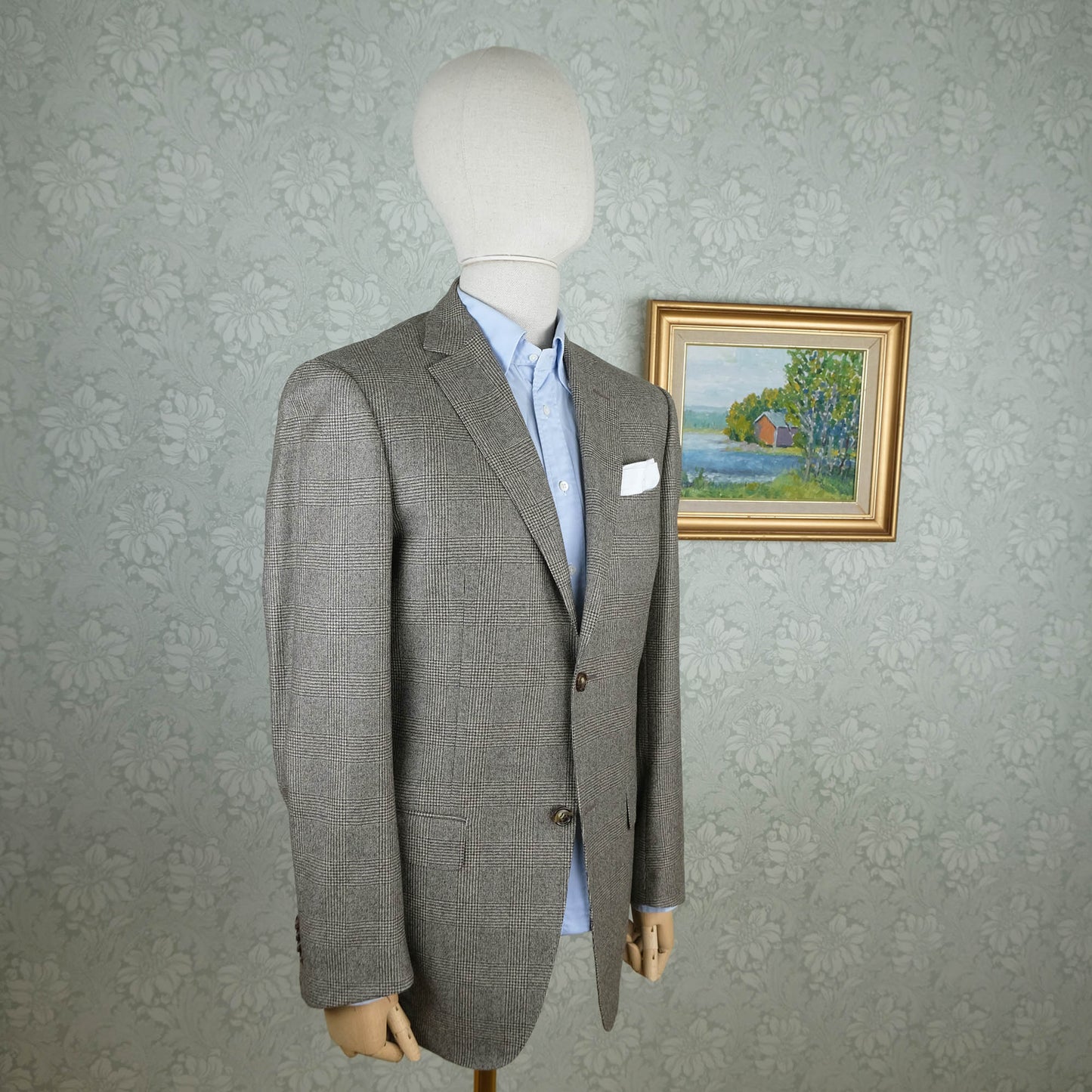 Suitsupply, ruskea irtotakki, koko 50, ruudukkokuvio