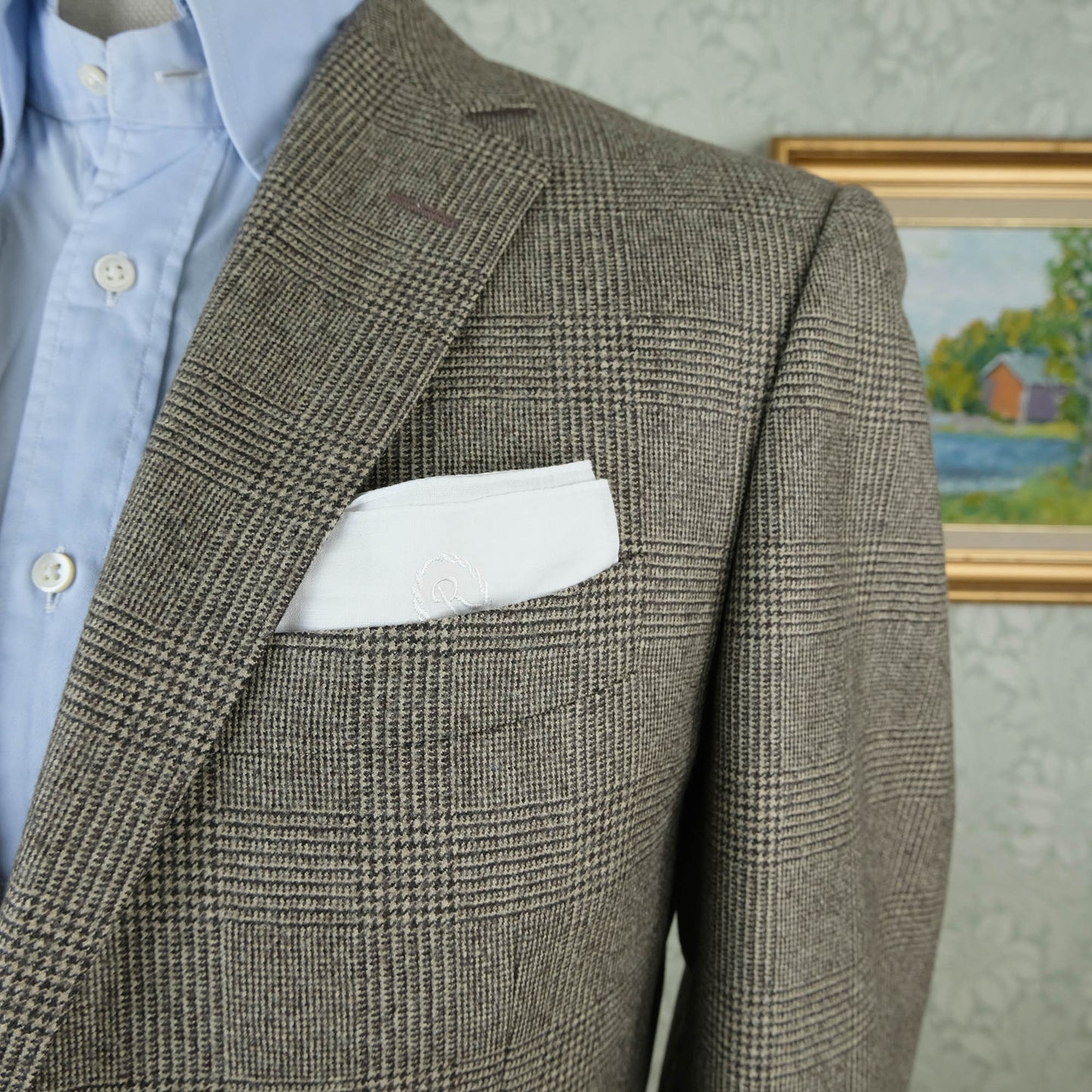 Suitsupply, ruskea irtotakki, koko 50, ruudukkokuvio