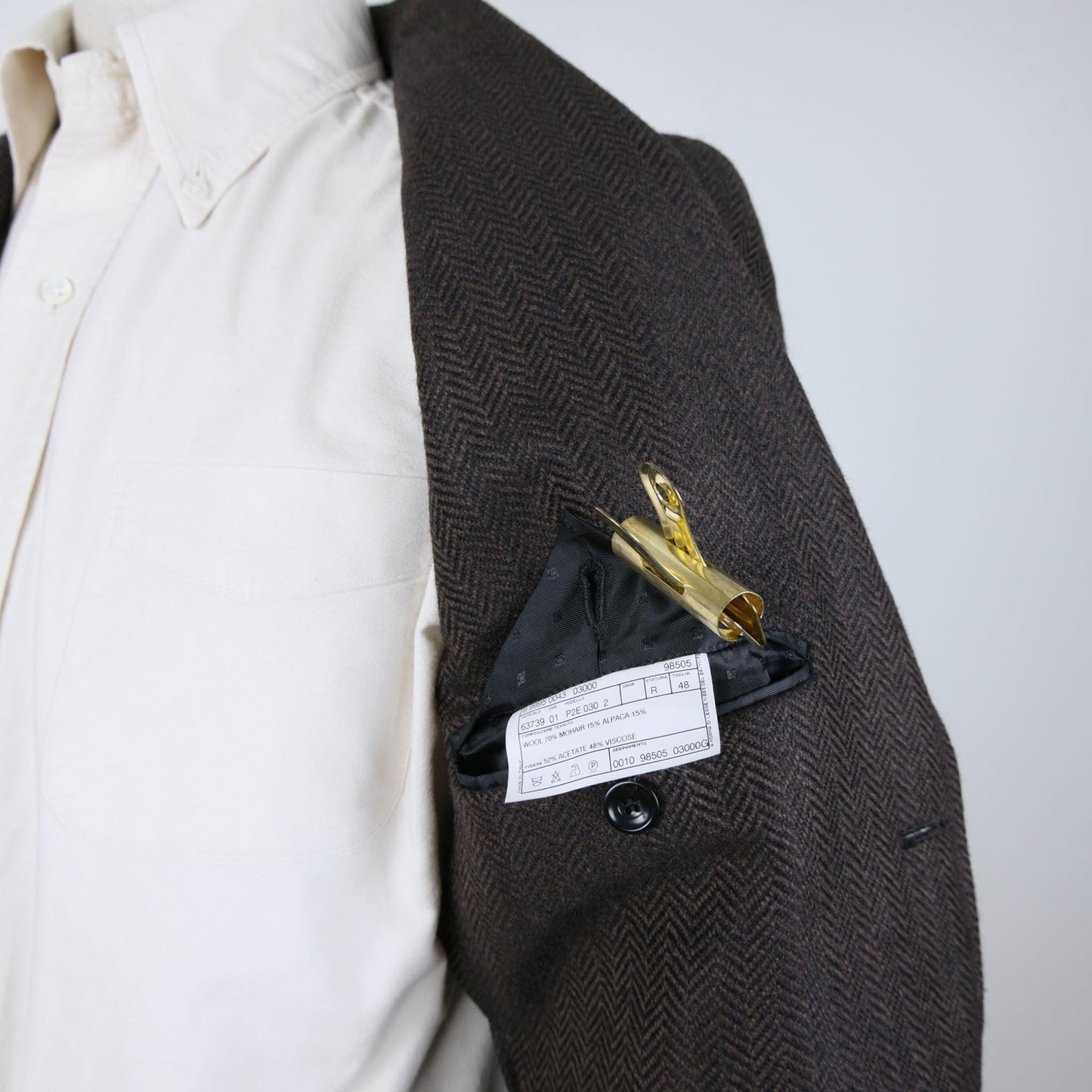 Pal Zileri, ruskea tweed-takki, koko 48