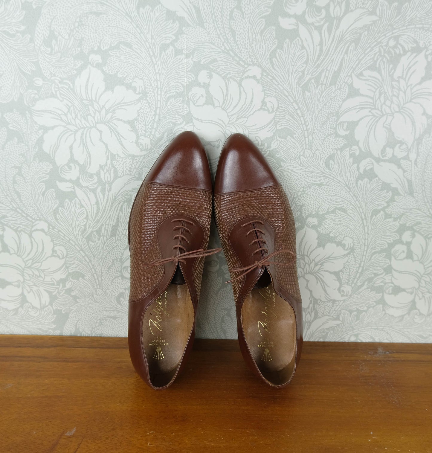 Vergelio Milano, brown deadstock vintage shoes, size 7UK